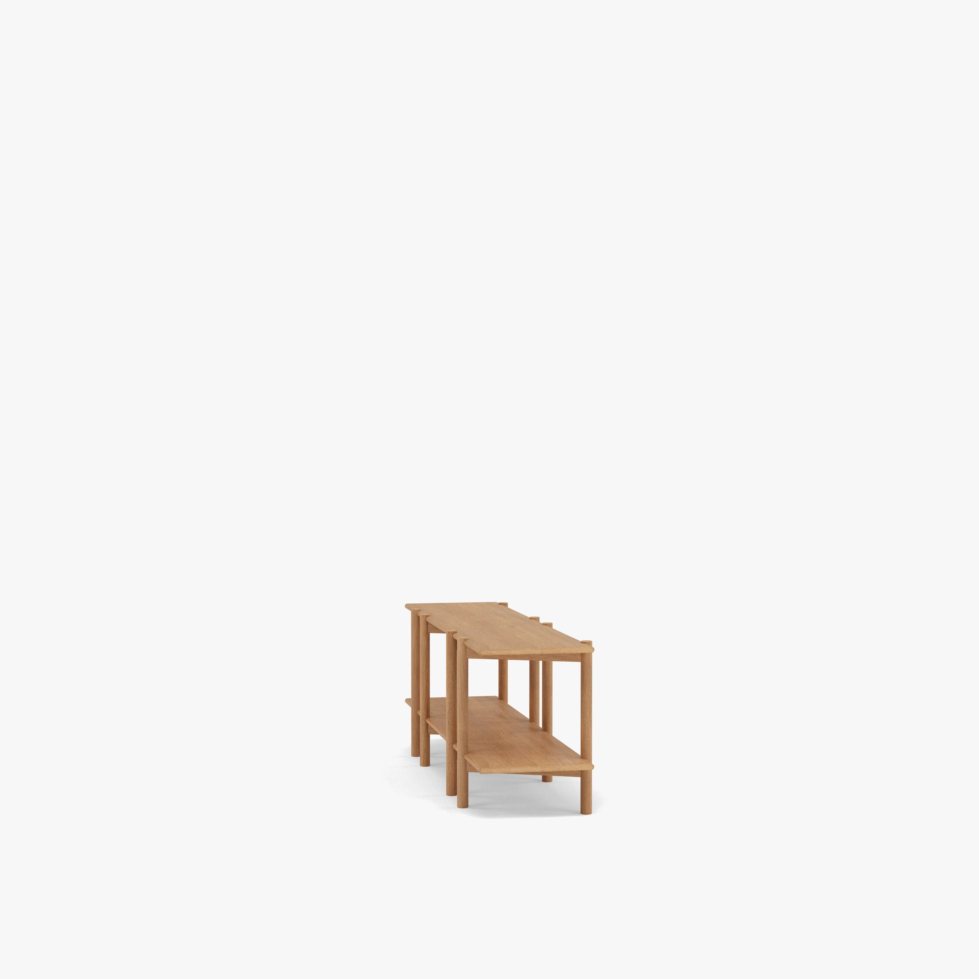 Olivia Modular Shelf Double 57" x 14" x 21" Solid American Oak