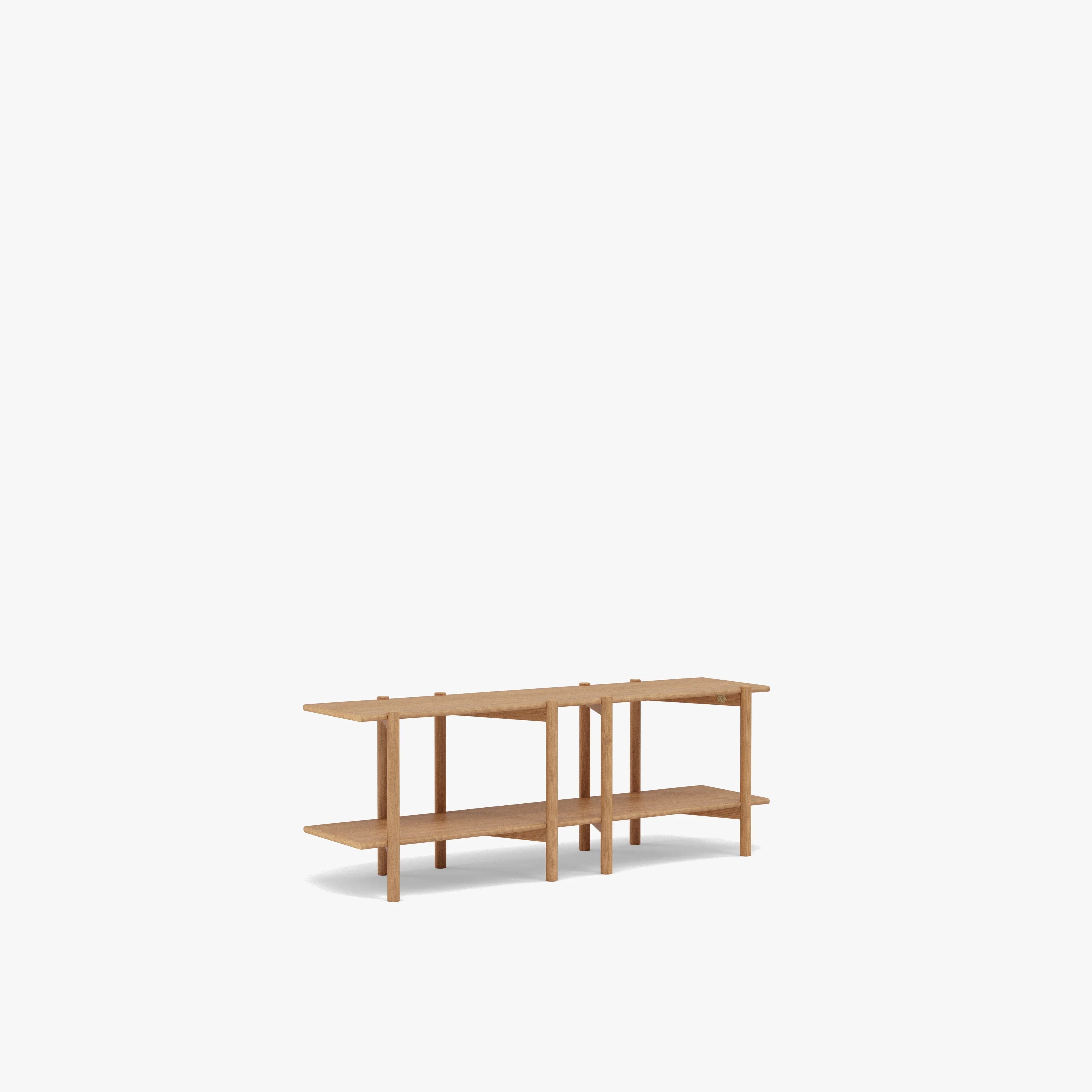 Olivia Modular Shelf Double 57" x 14" x 21" Solid American Oak