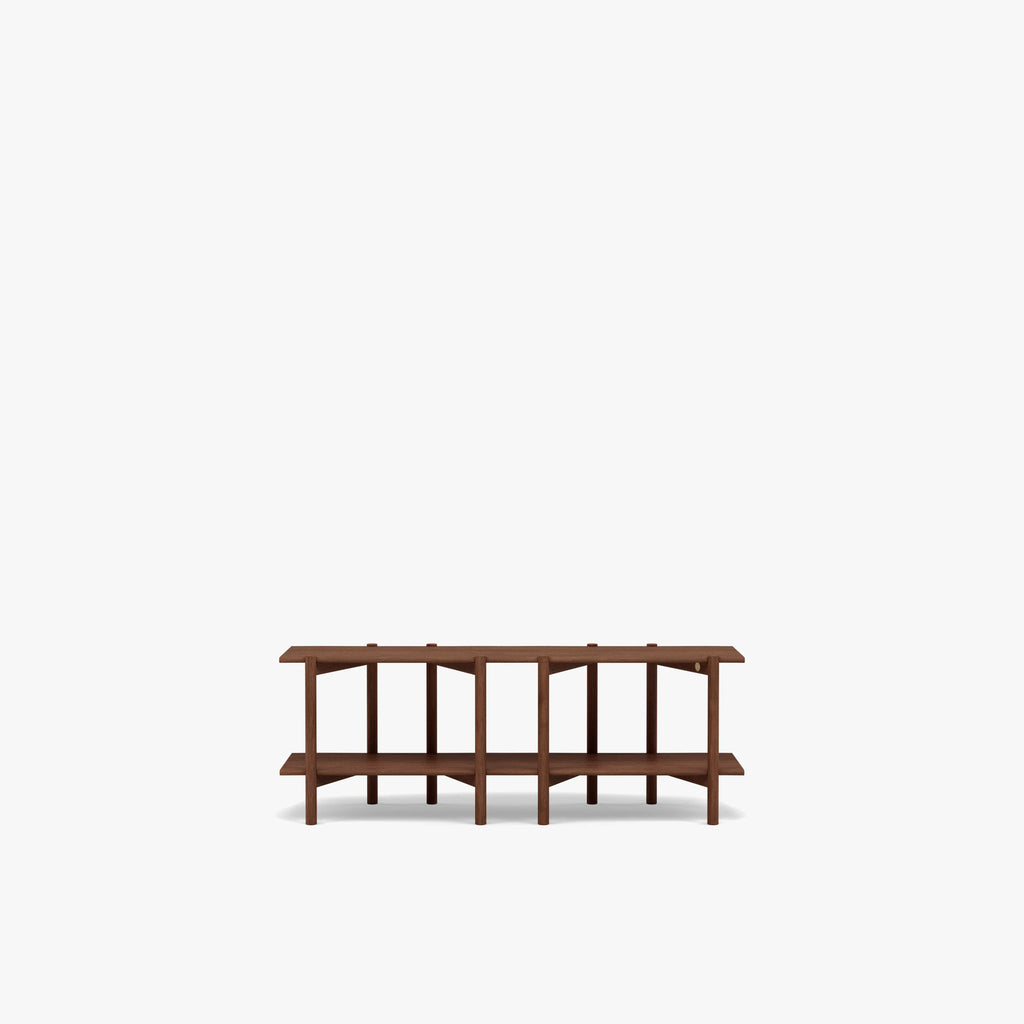 Olivia Modular Shelf Double 57" x 14" x 21" Solid American Walnut