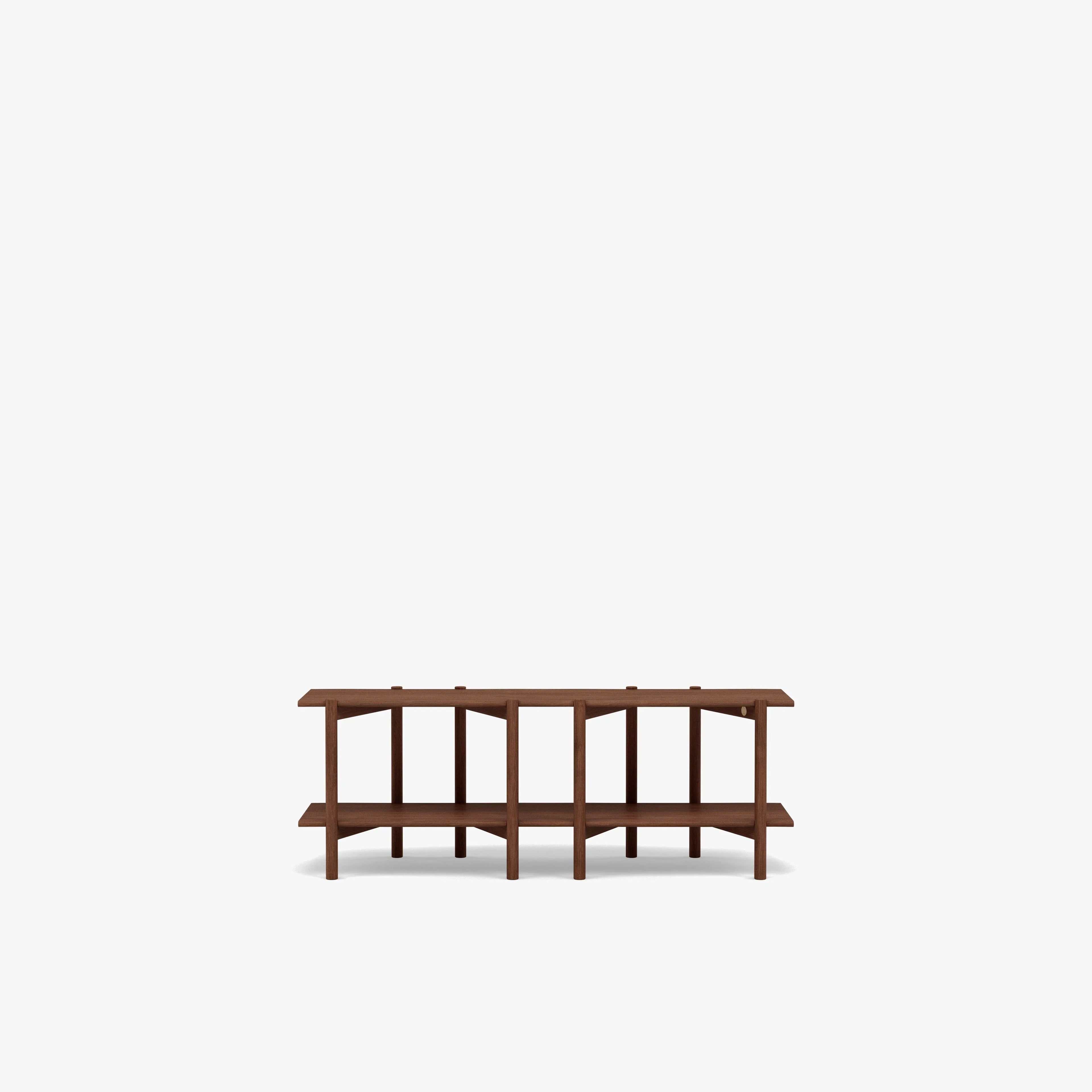 Olivia Modular Shelf Double 57" x 14" x 21" Solid American Walnut