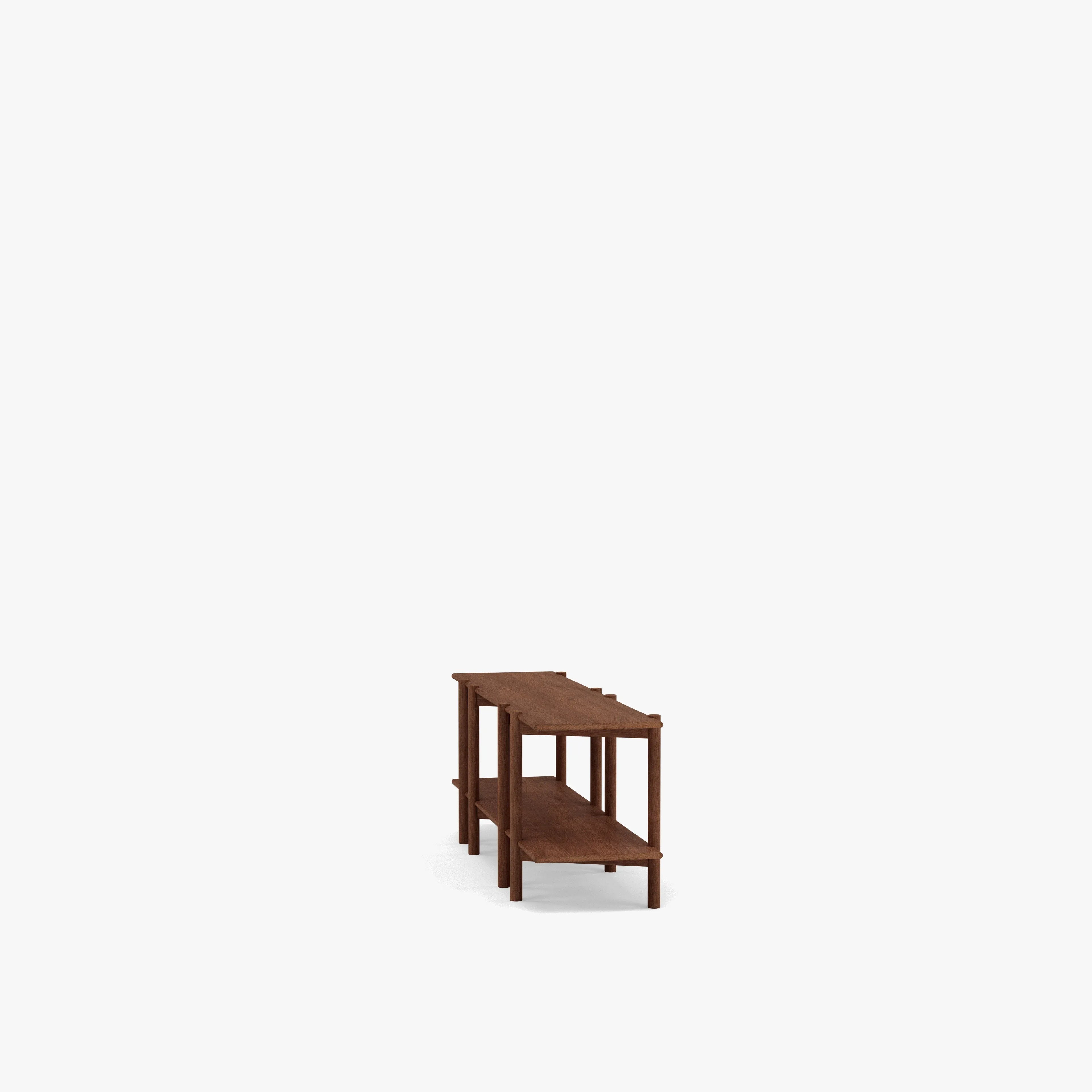 Olivia Modular Shelf Double 57" x 14" x 21" Solid American Walnut