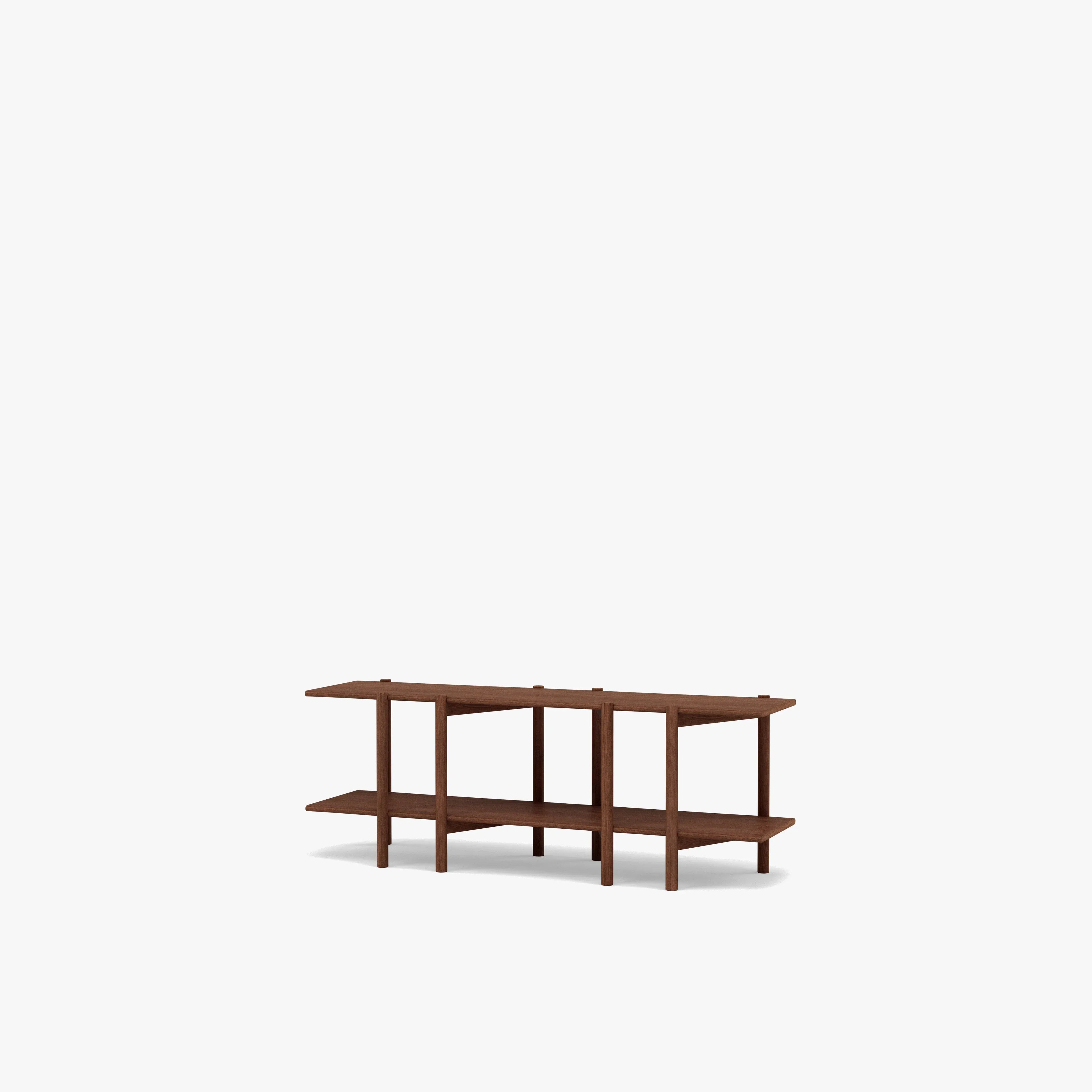 Olivia Modular Shelf Double 57" x 14" x 21" Solid American Walnut