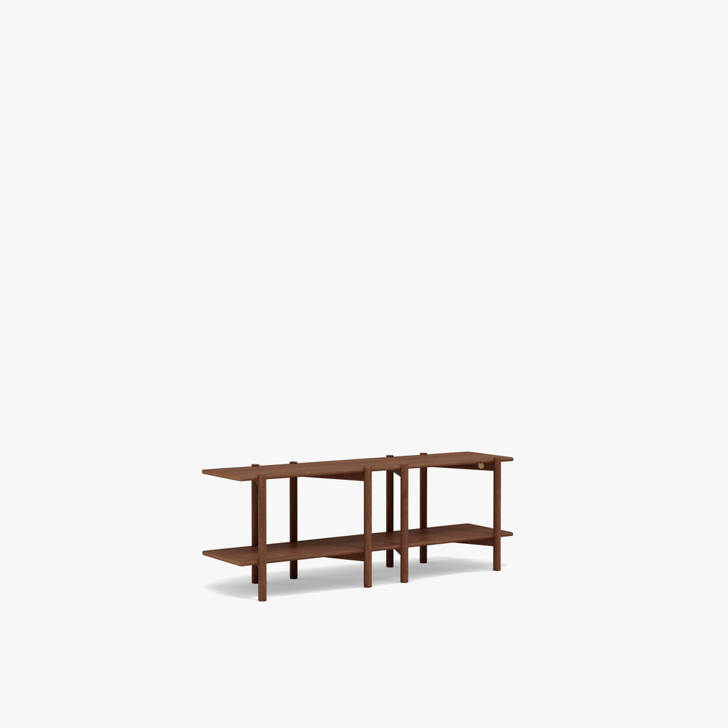 Olivia Modular Shelf Double 57" x 14" x 21" Solid American Walnut