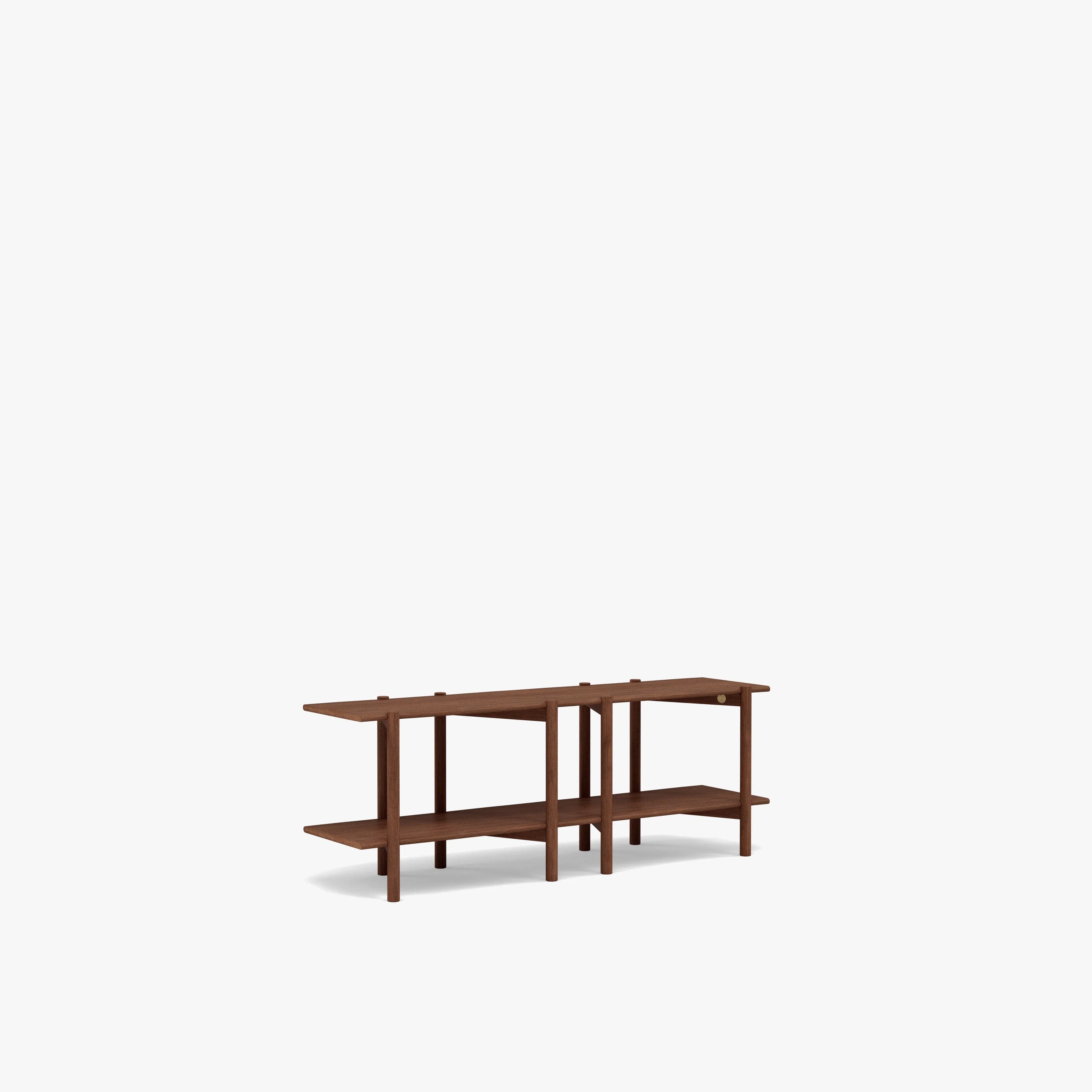 Olivia Modular Shelf Double 57" x 14" x 21" Solid American Walnut