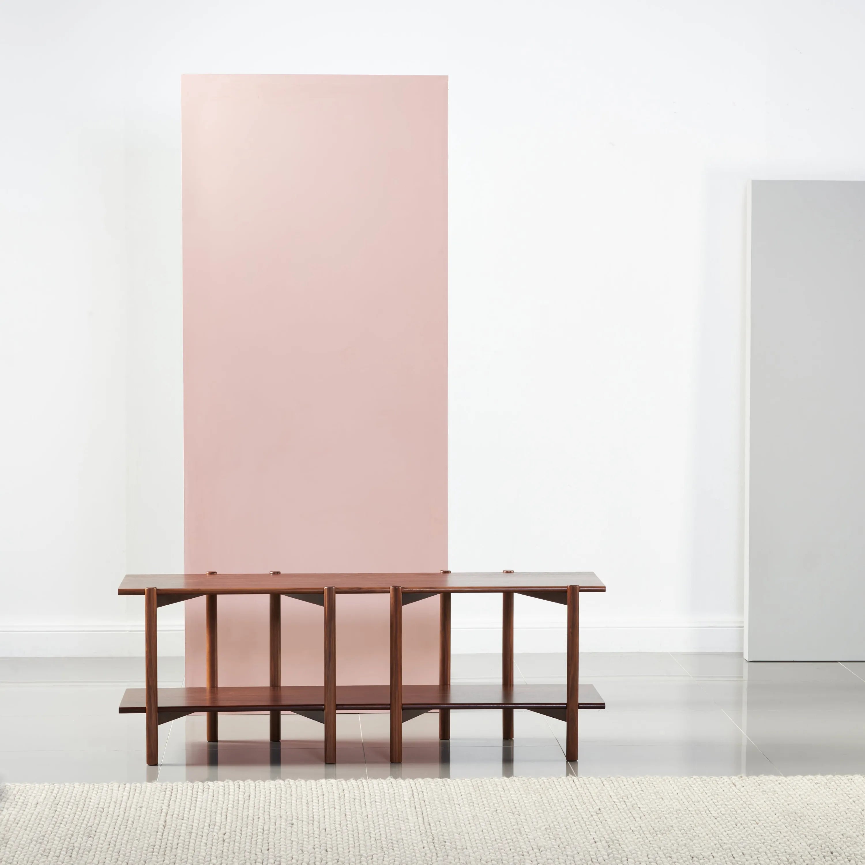 Olivia Modular Shelf Double 57" x 14" x 21" Solid American Walnut