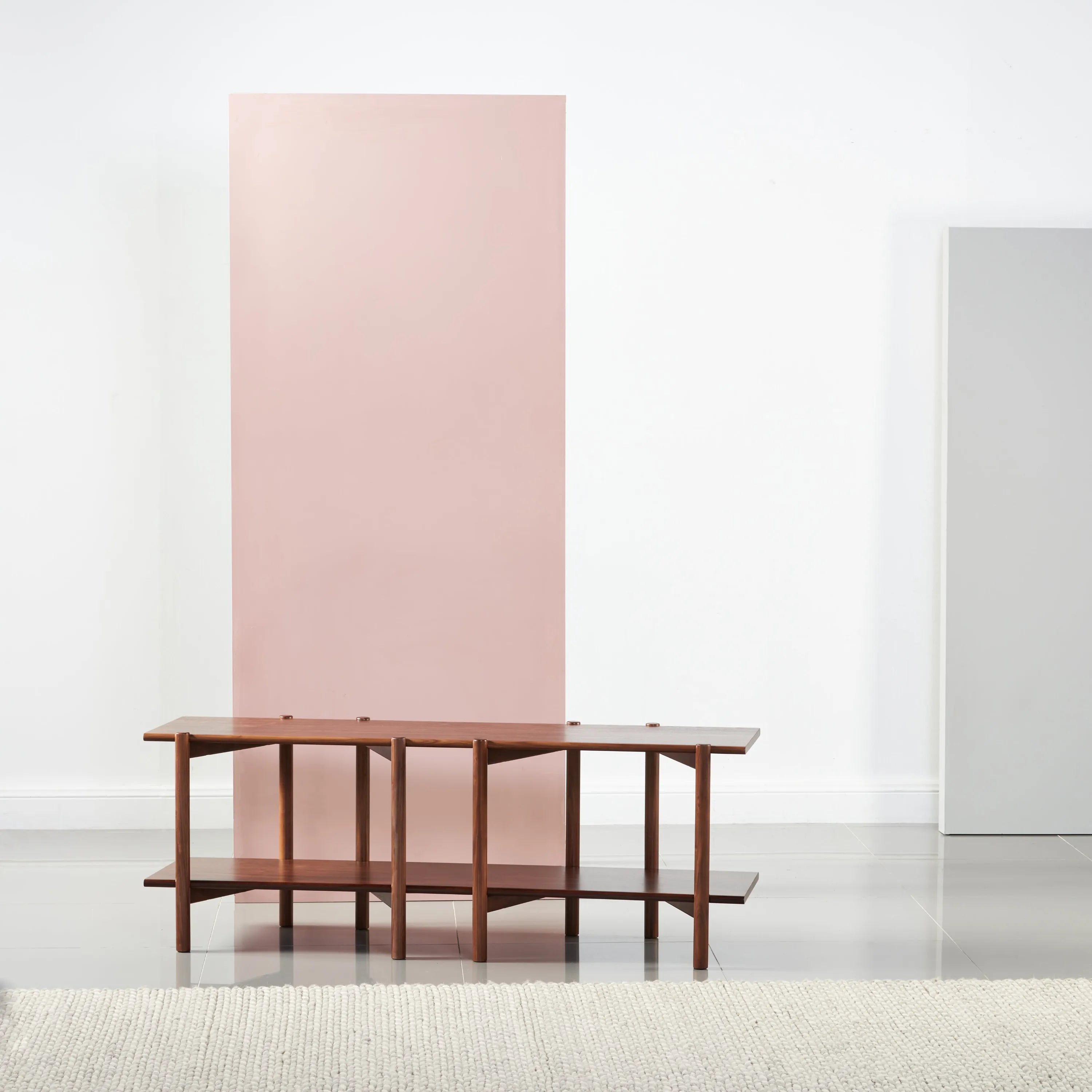 Olivia Modular Shelf Double 57" x 14" x 21" Solid American Walnut