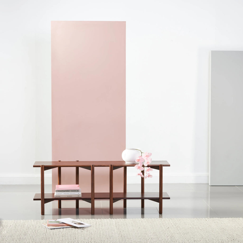 Olivia Modular Shelf Double 57" x 14" x 21" Solid American Walnut