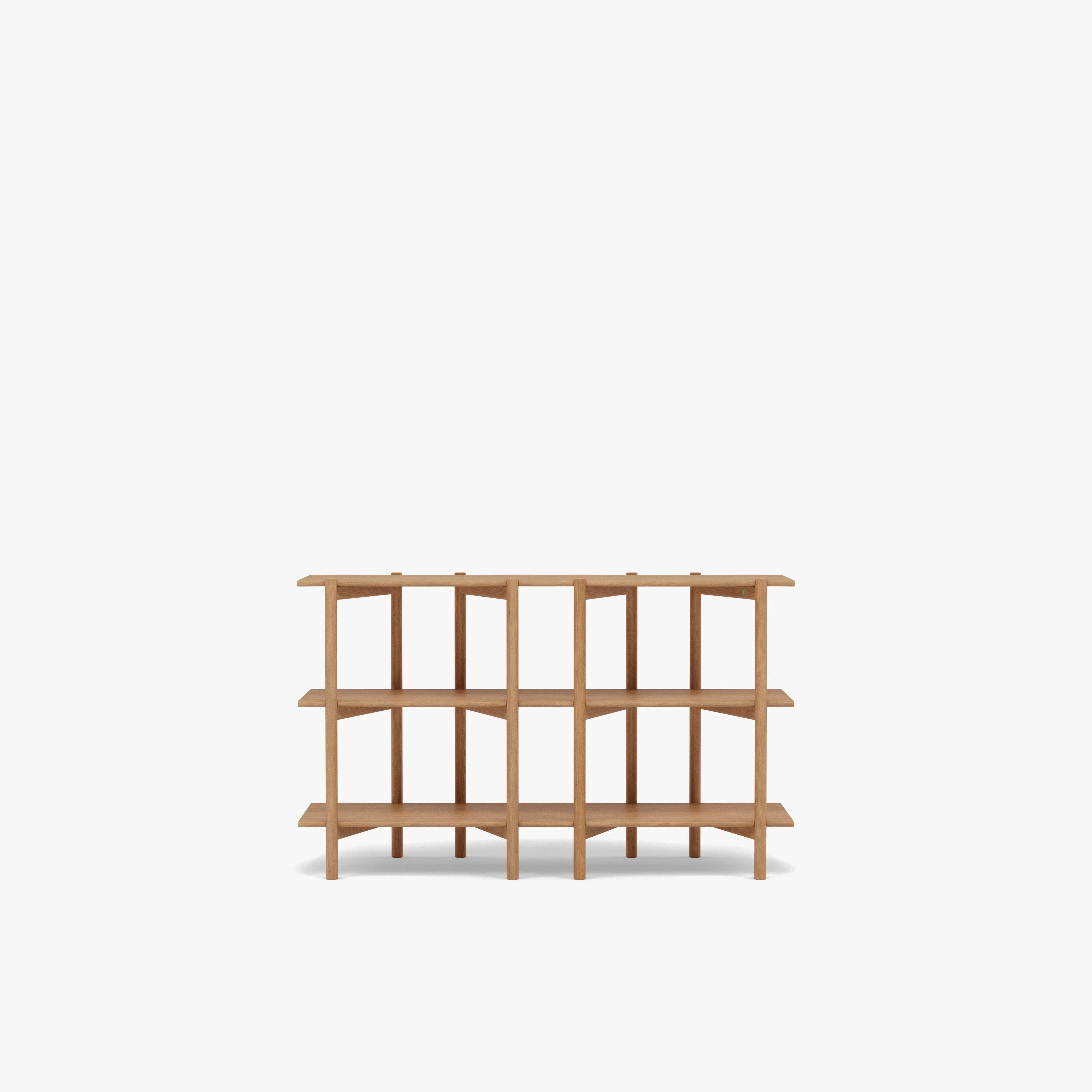 Olivia Modular Shelf Double 57" x 14" x 34" Solid American Oak