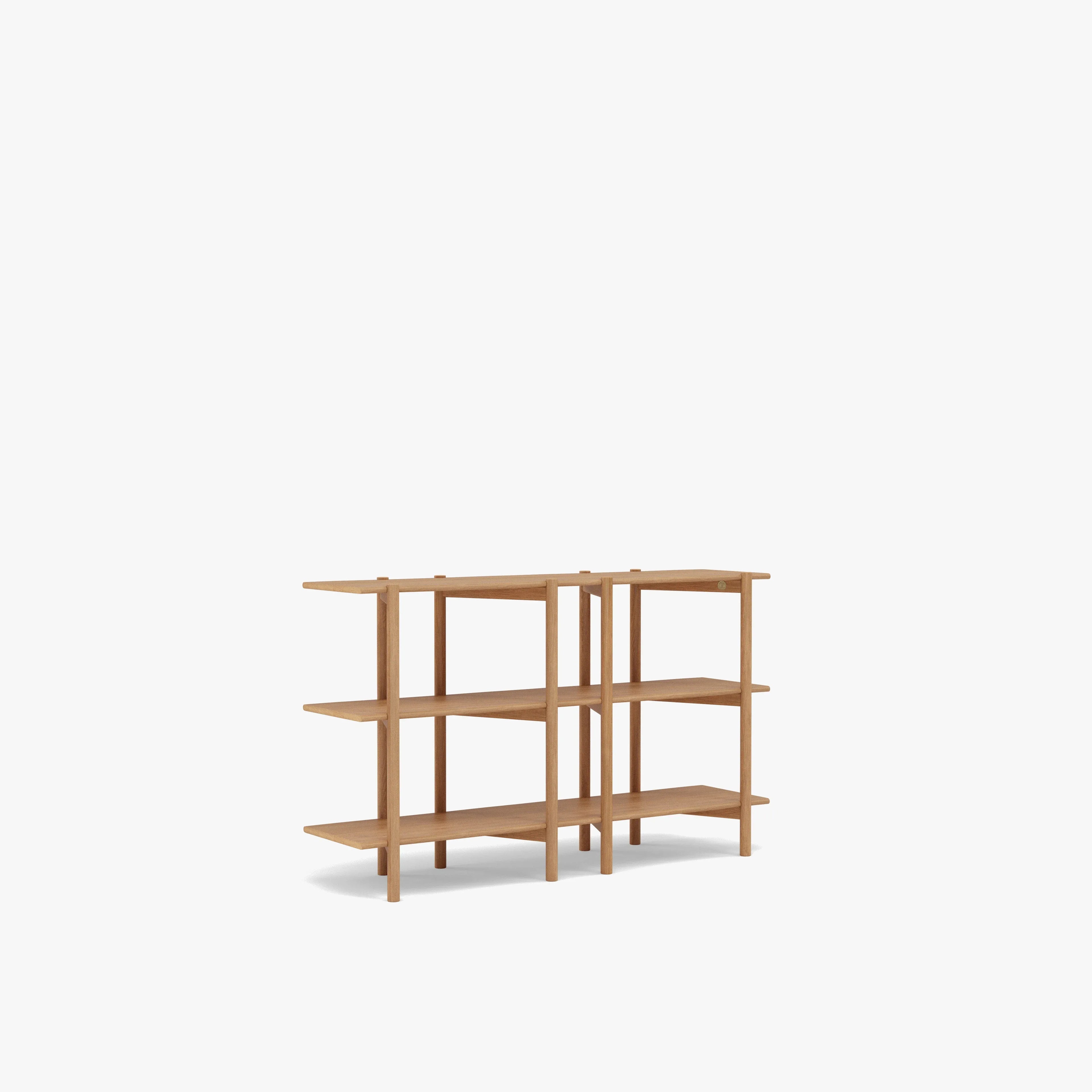 Olivia Modular Shelf Double 57" x 14" x 34" Solid American Oak