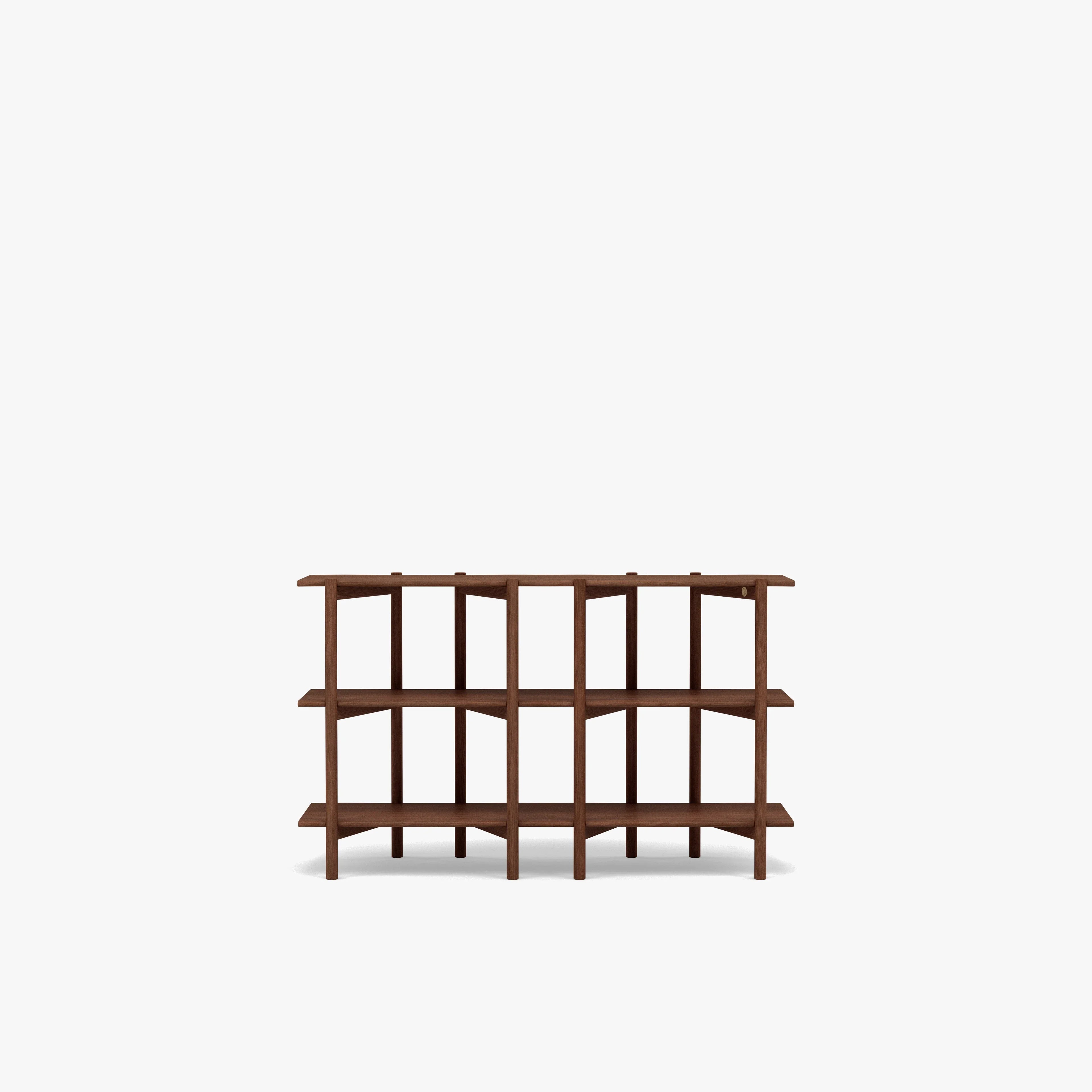 Olivia Modular Shelf Double 57" x 14" x 34" Solid American Walnut