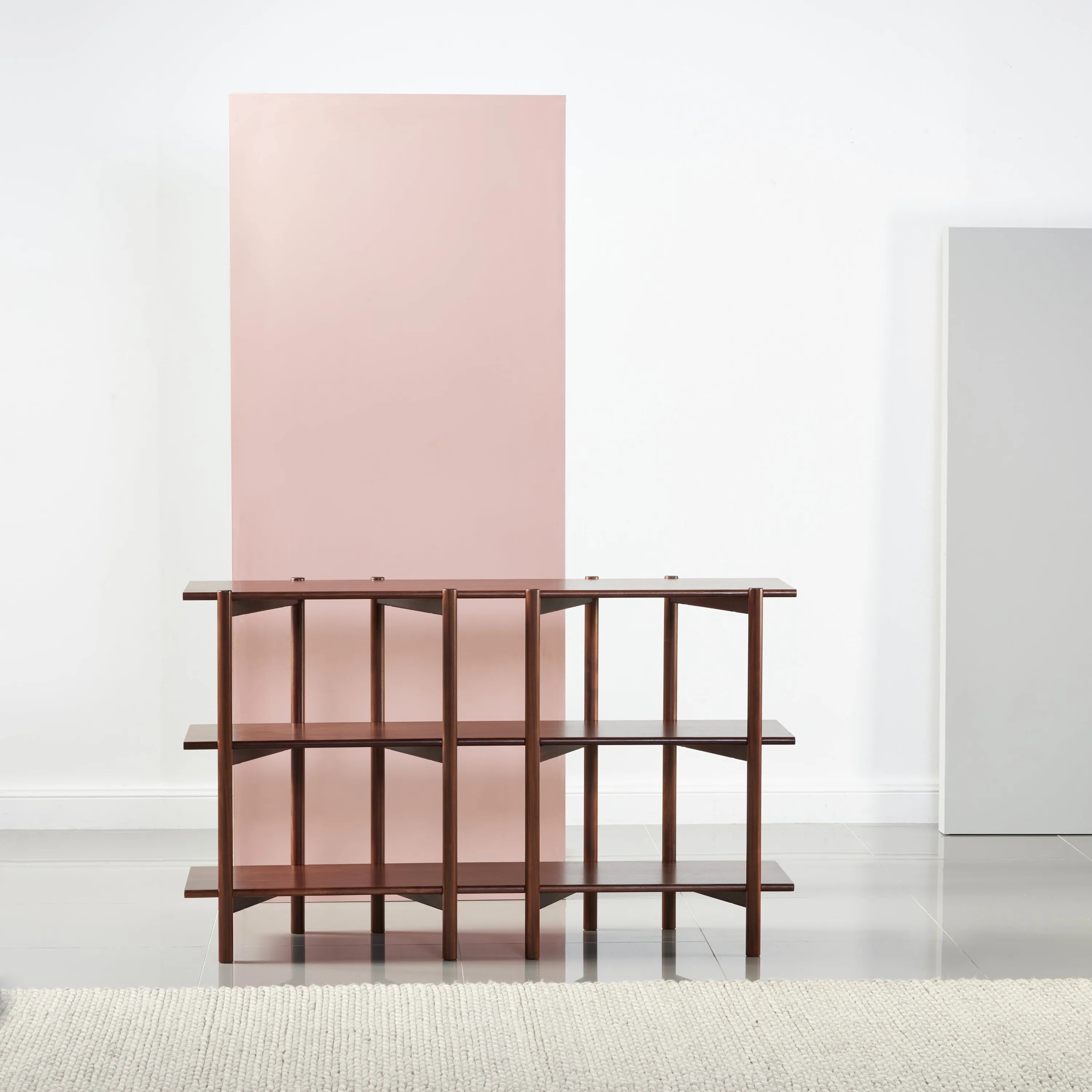 Olivia Modular Shelf Double 57" x 14" x 34" Solid American Walnut