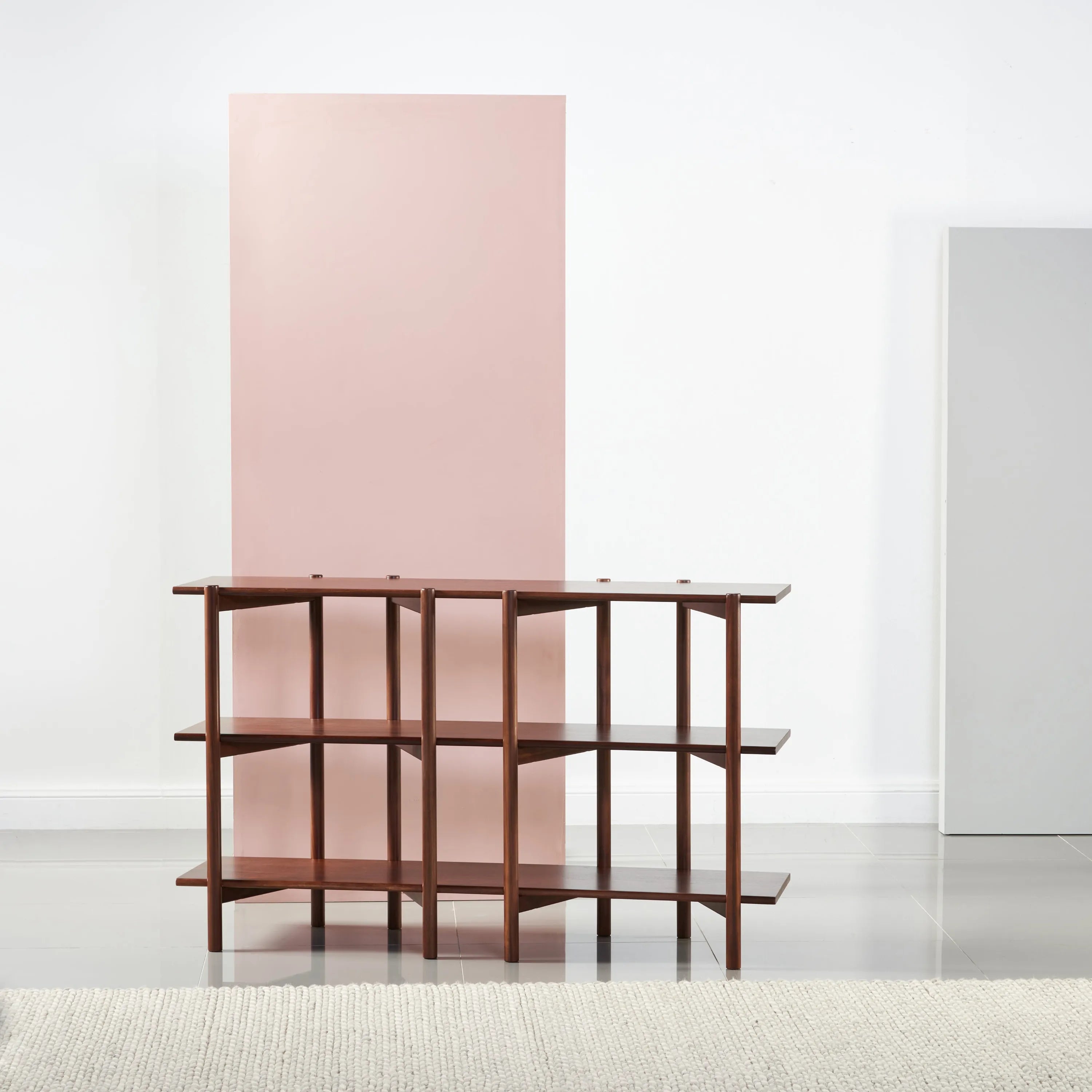 Olivia Modular Shelf Double 57" x 14" x 34" Solid American Walnut