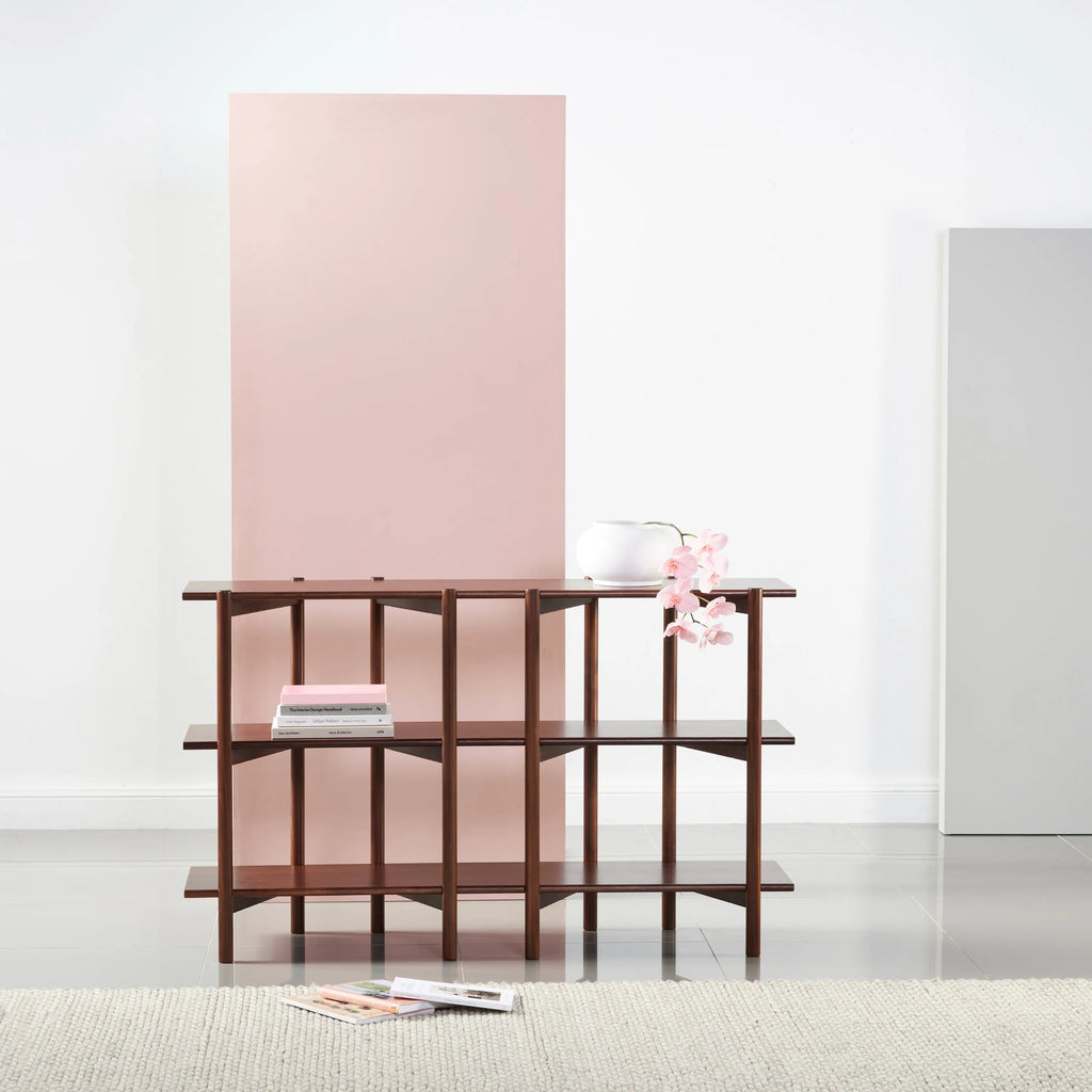 Olivia Modular Shelf Double 57" x 14" x 34" Solid American Walnut