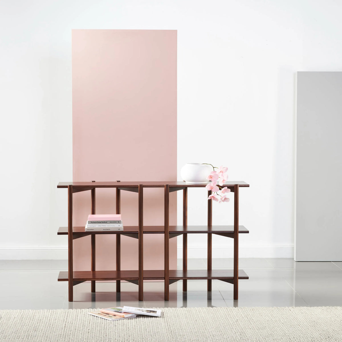 Olivia Modular Shelf Double 57" x 14" x 34" Solid American Walnut