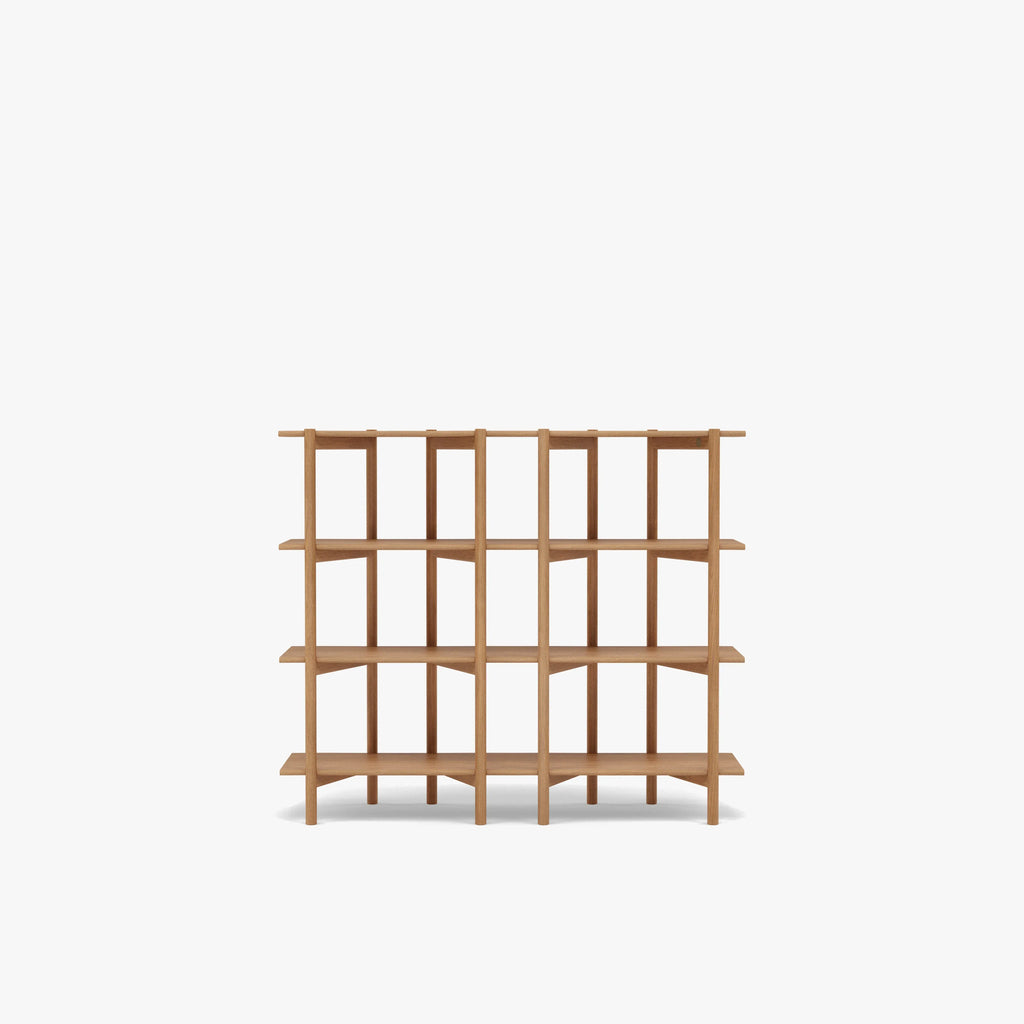Olivia Modular Shelf Double 57" x 14" x 48" Solid American Oak