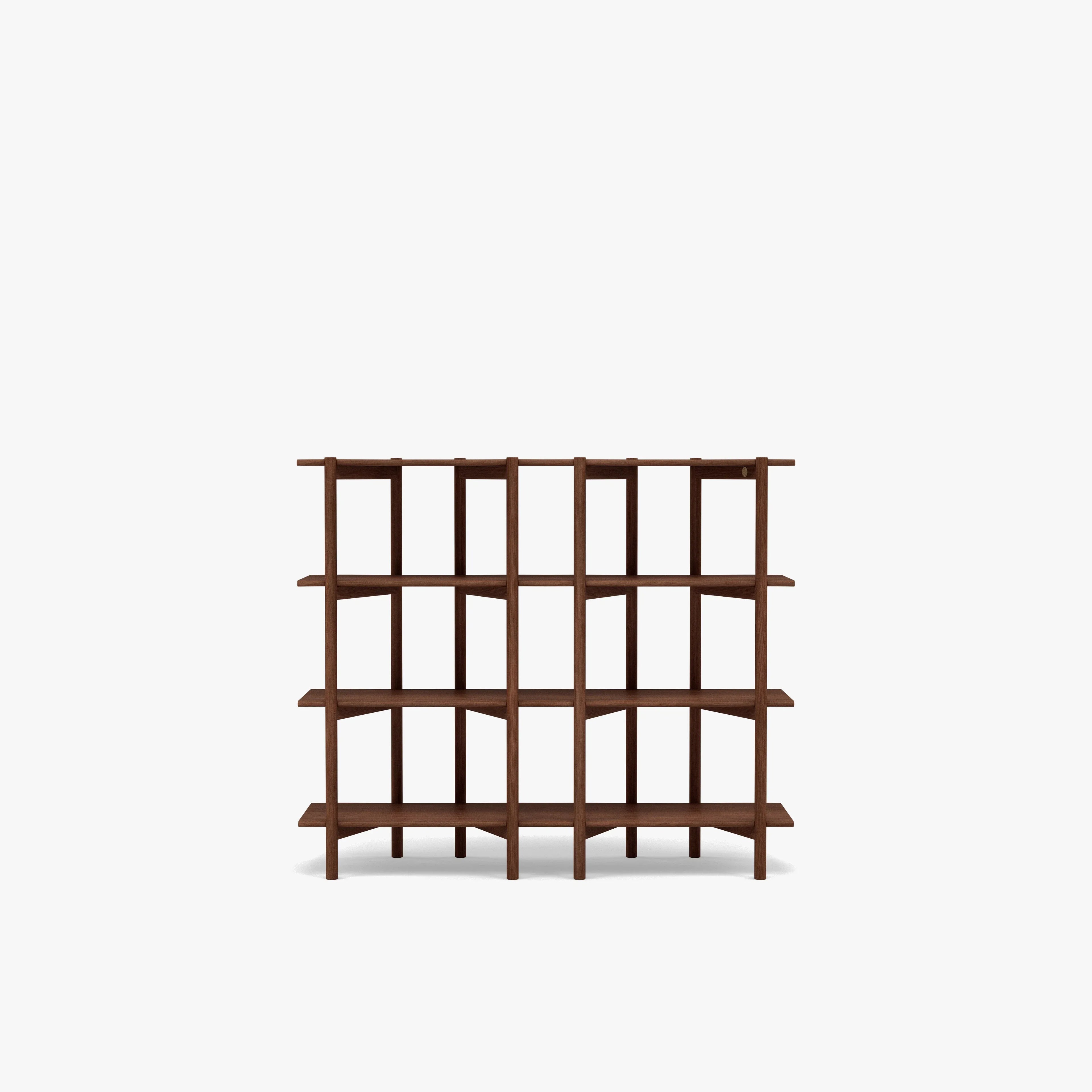 Olivia Modular Shelf Double 57" x 14" x 48" Solid American Walnut