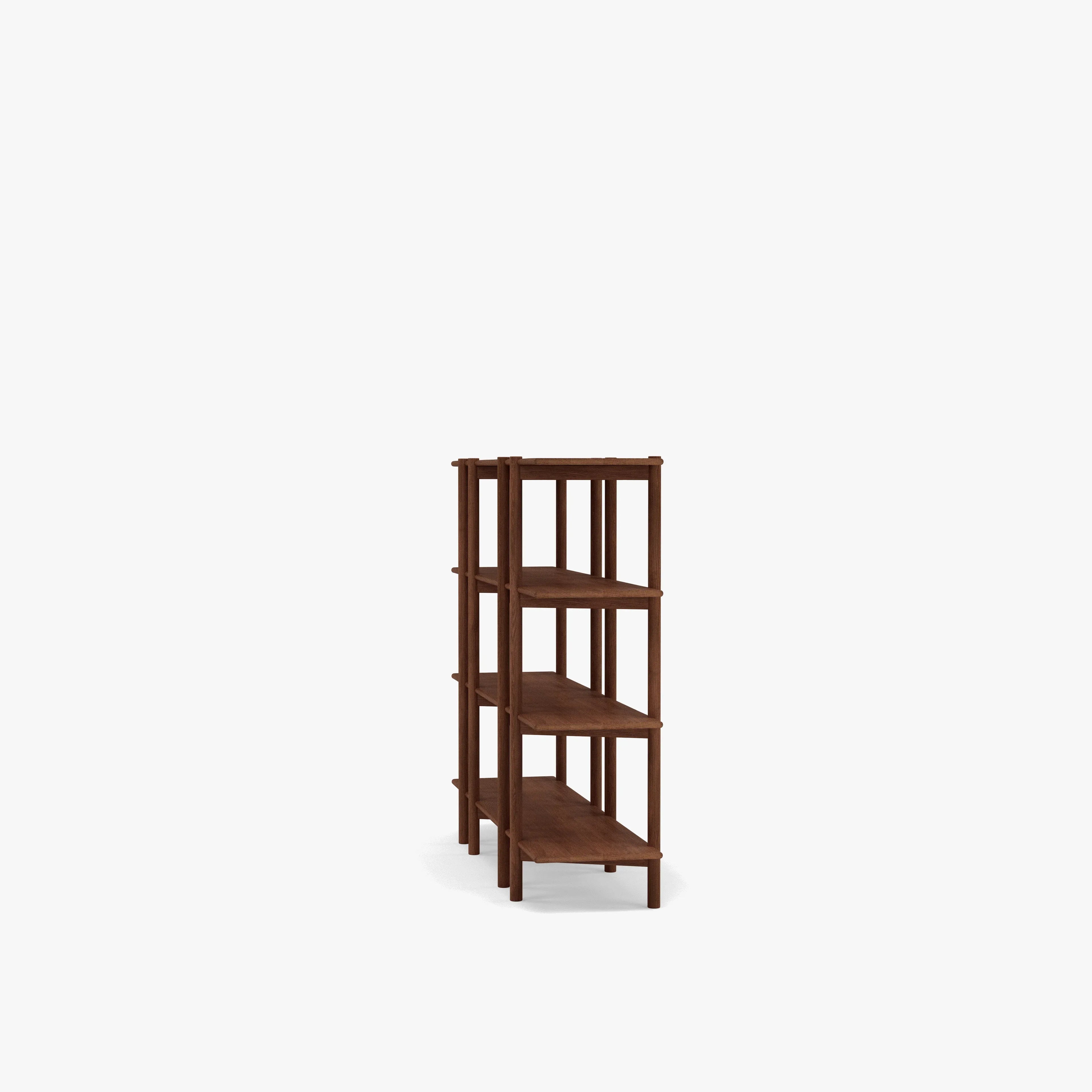 Olivia Modular Shelf Double 57" x 14" x 48" Solid American Walnut