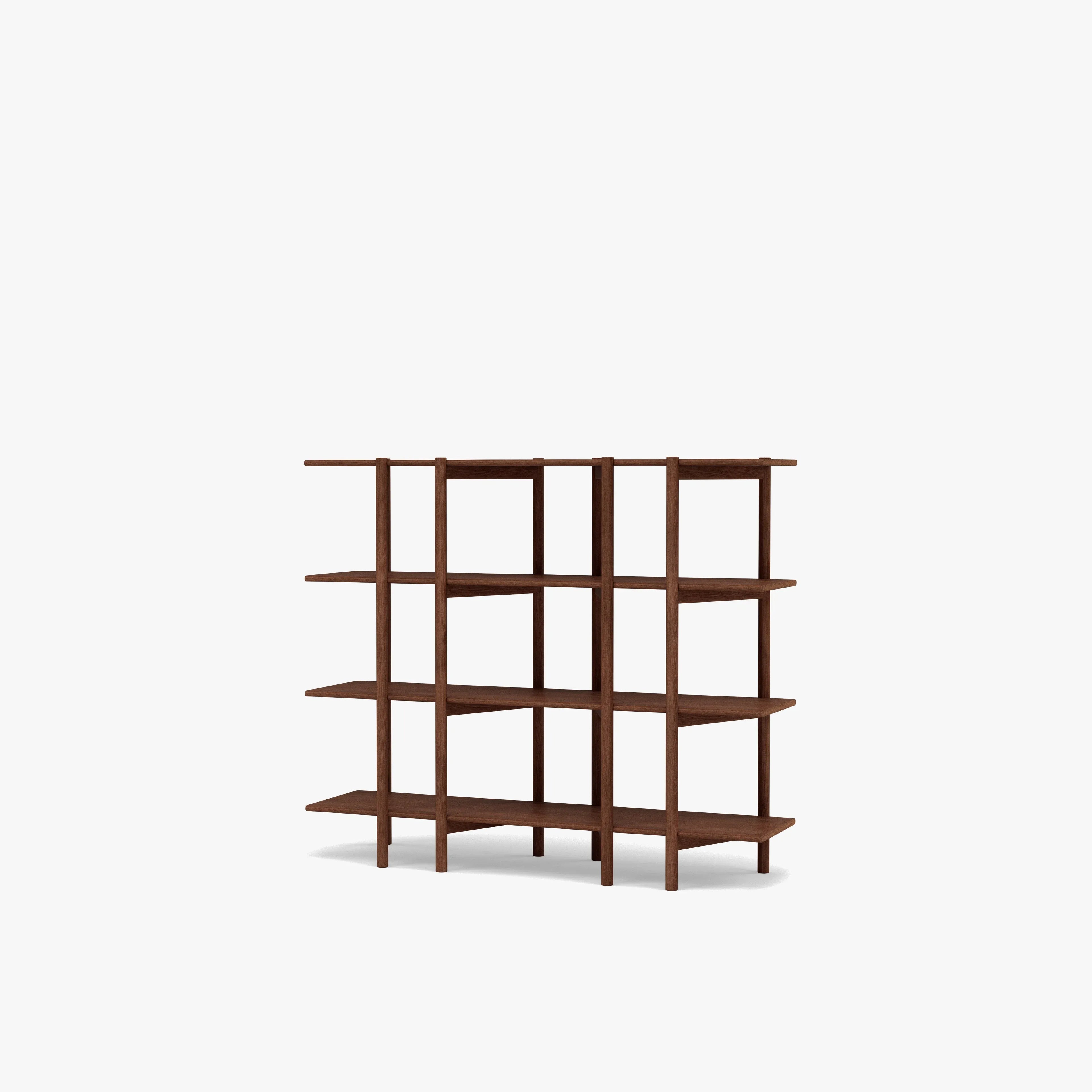 Olivia Modular Shelf Double 57" x 14" x 48" Solid American Walnut