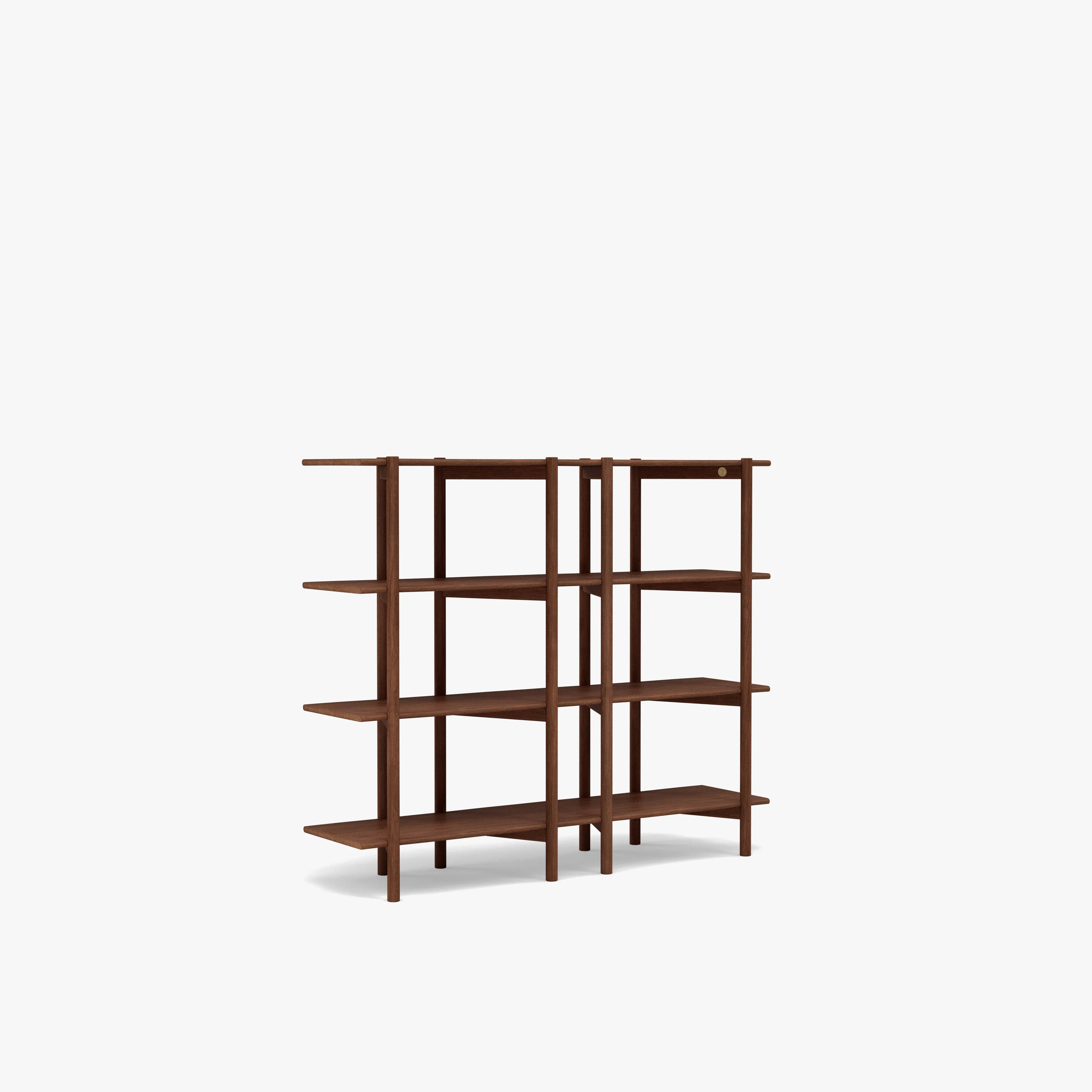 Olivia Modular Shelf Double 57" x 14" x 48" Solid American Walnut