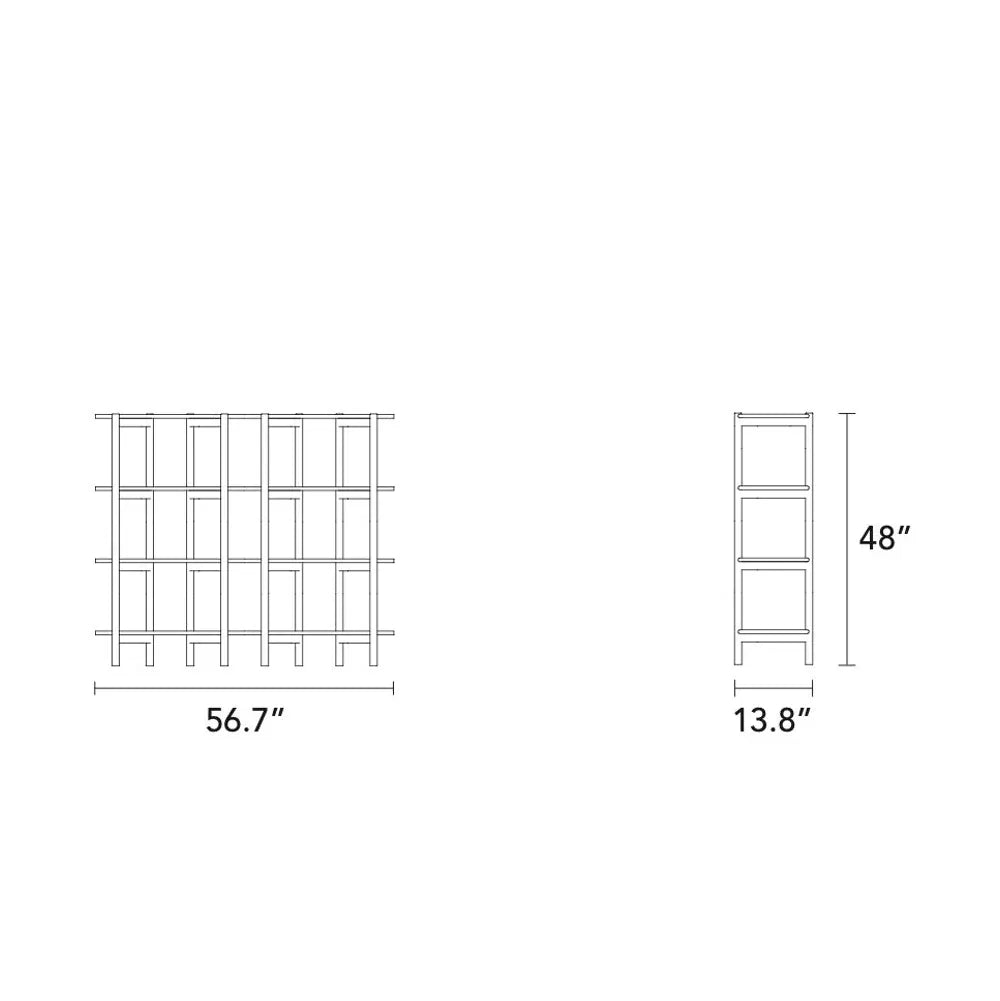 Olivia Modular Shelf Double 57" x 14" x 48" Solid American Walnut