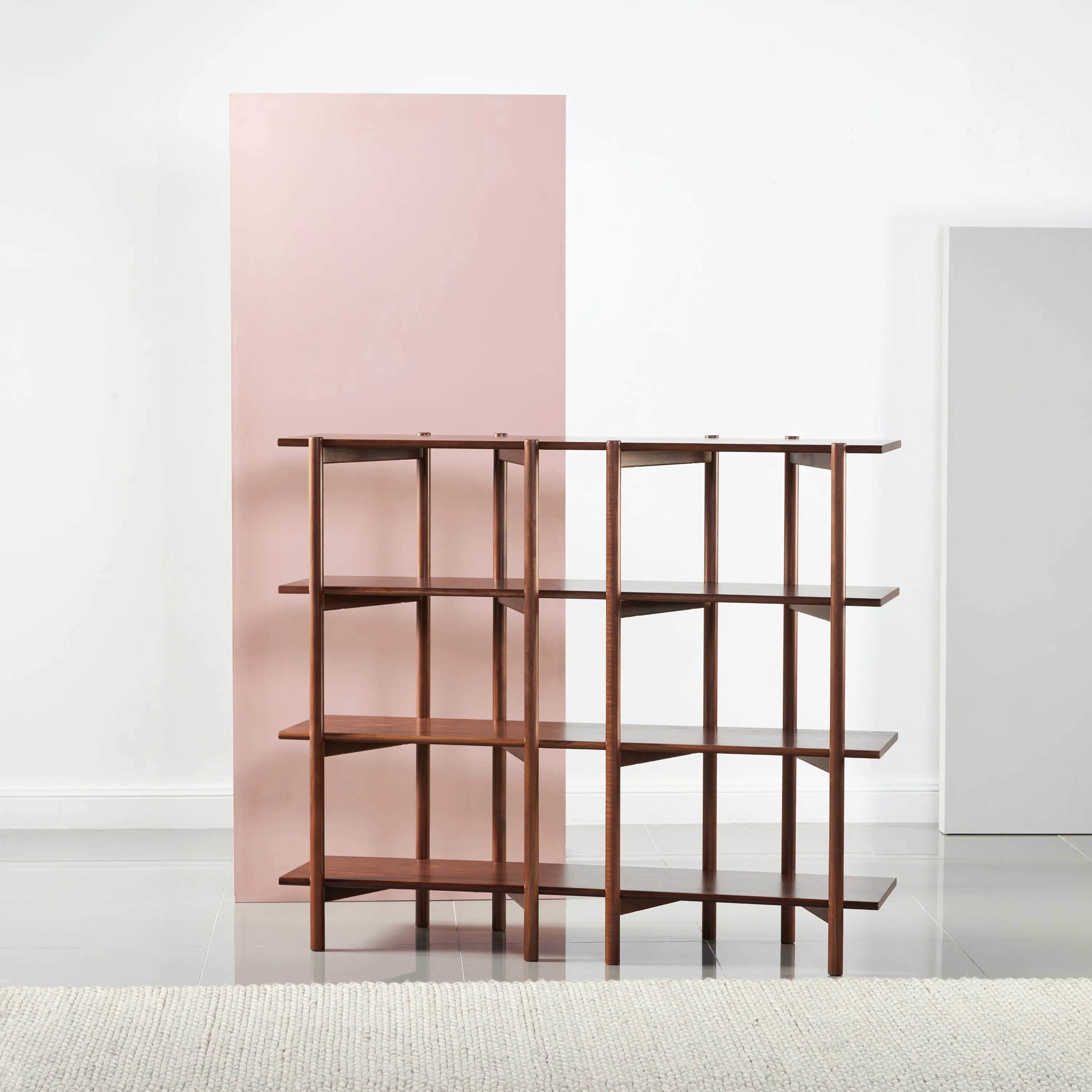 Olivia Modular Shelf Double 57" x 14" x 48" Solid American Walnut