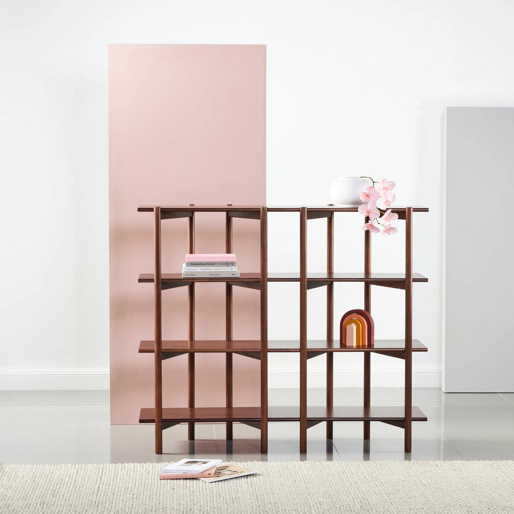 Olivia Modular Shelf Double 57" x 14" x 48" Solid American Walnut