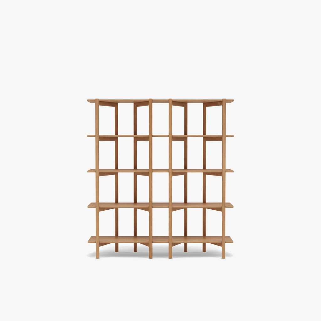 Olivia Modular Shelf Double 57" x 14" x 62" Solid American Oak