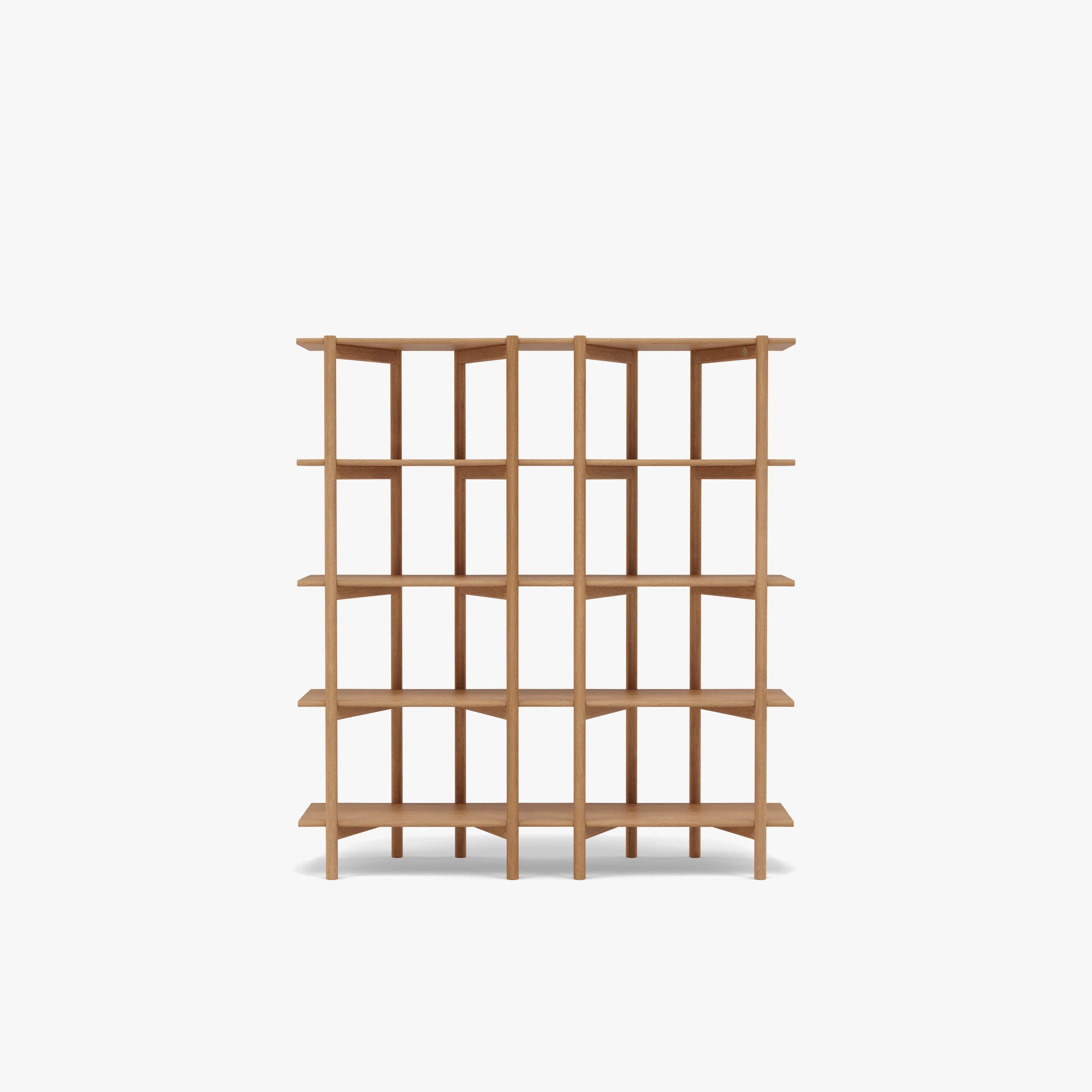 Olivia Modular Shelf Double 57" x 14" x 62" Solid American Oak