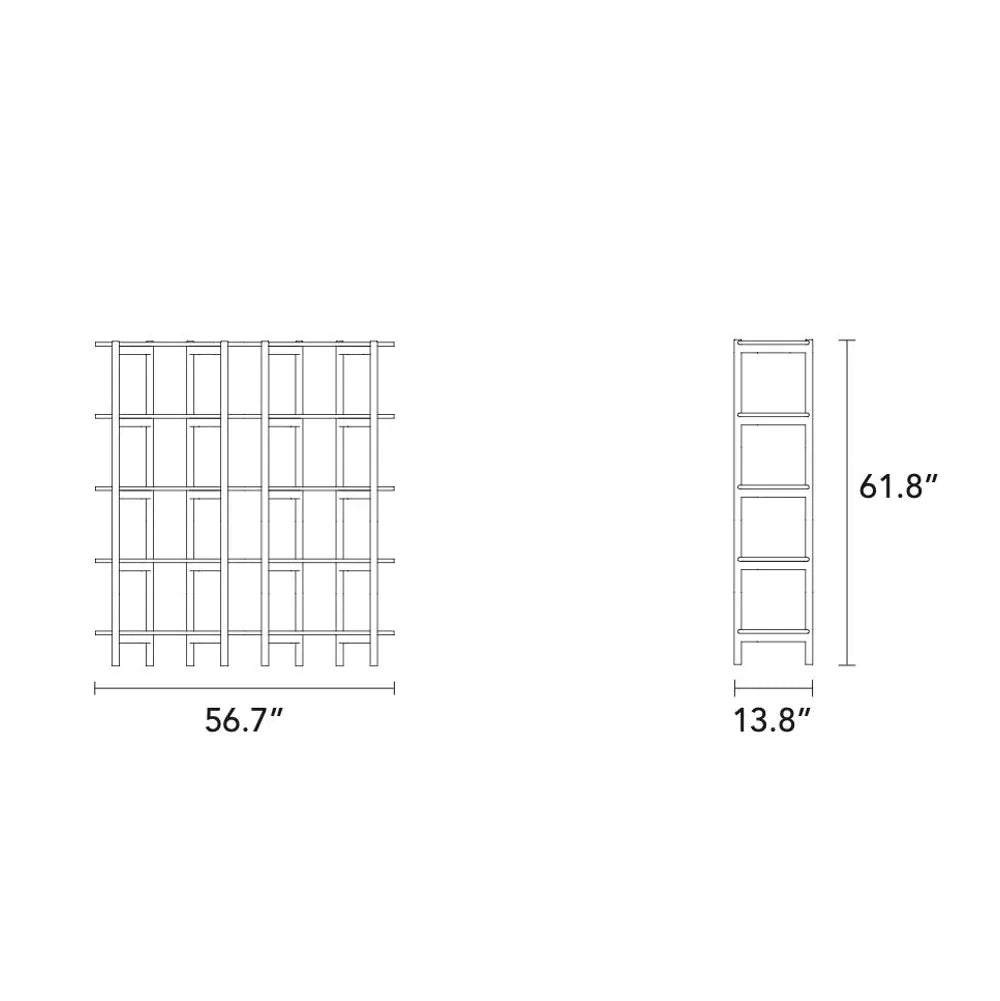 Olivia Modular Shelf Double 57" x 14" x 62" Solid American Oak