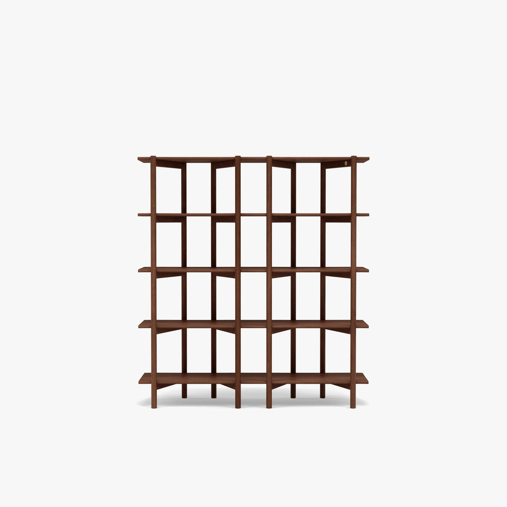 Olivia Modular Shelf Double 57" x 14" x 62" Solid American Walnut