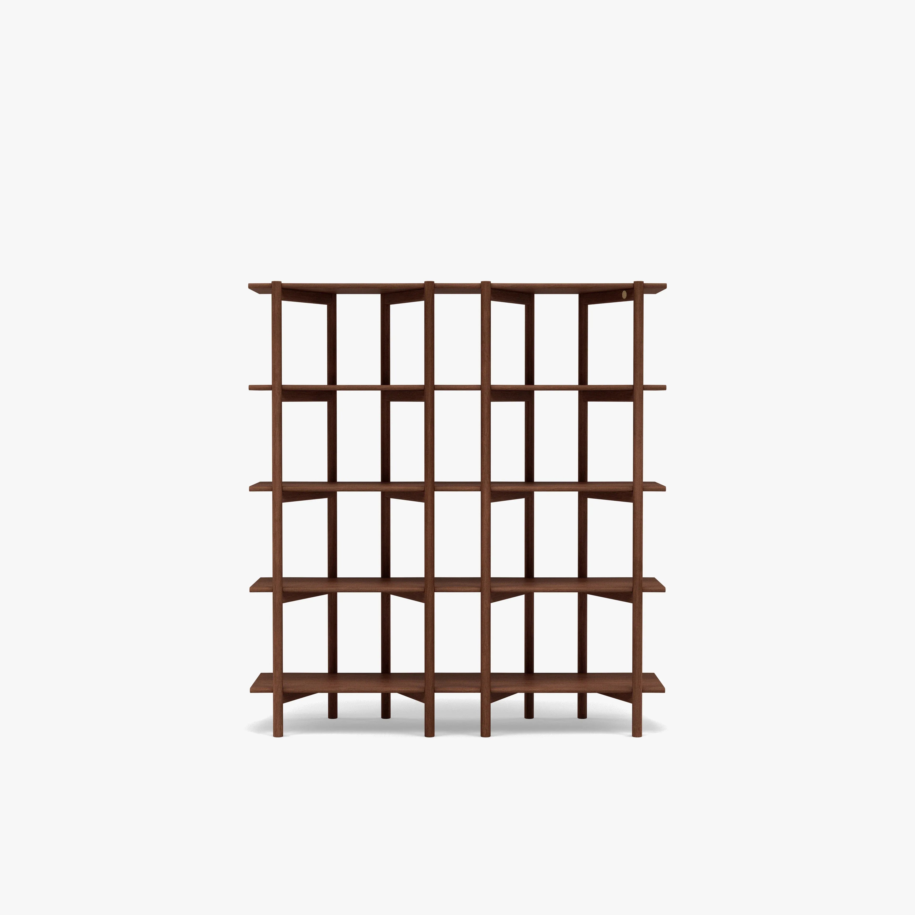 Olivia Modular Shelf Double 57" x 14" x 62" Solid American Walnut