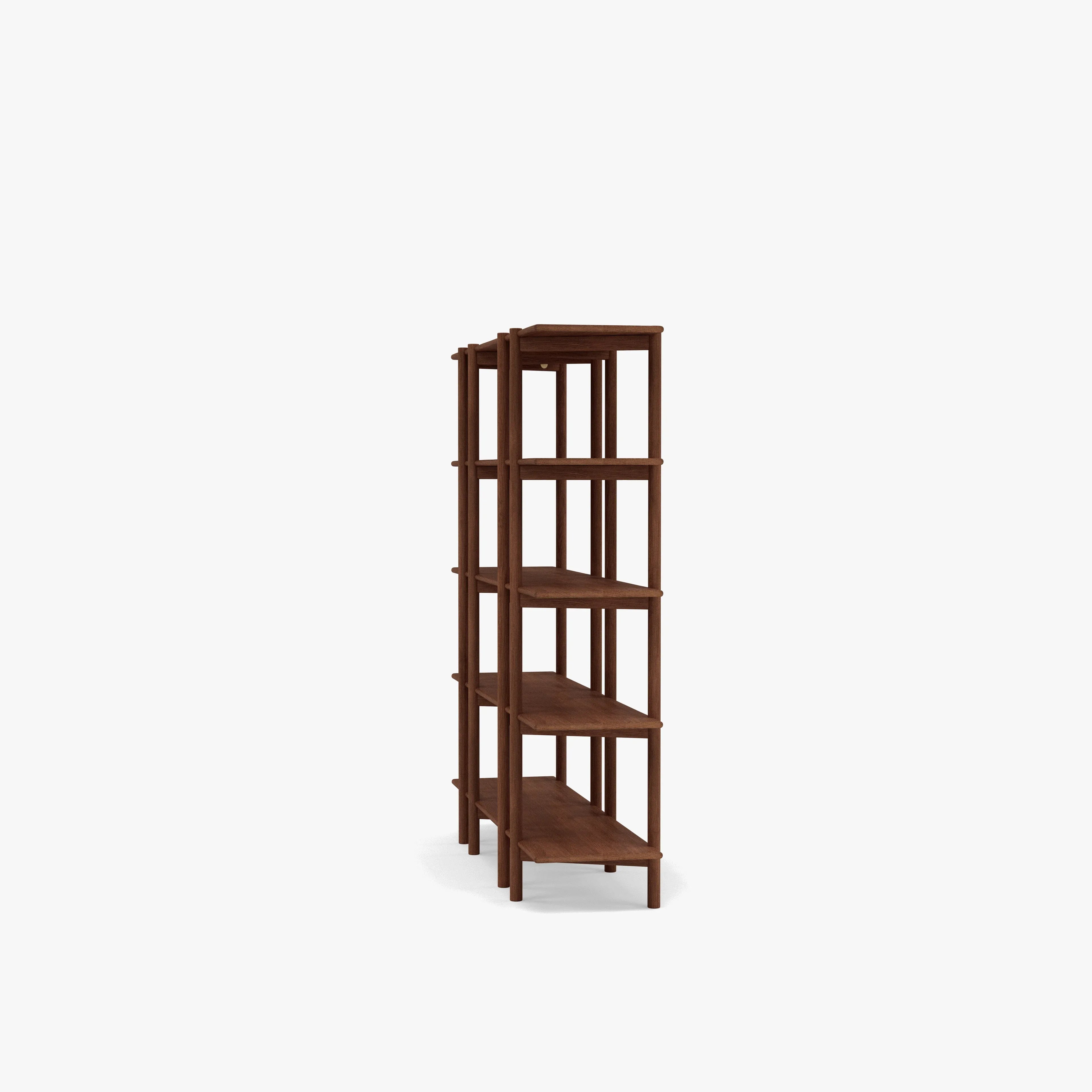 Olivia Modular Shelf Double 57" x 14" x 62" Solid American Walnut