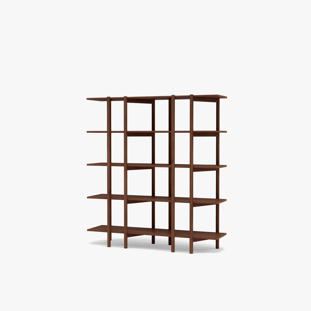 Olivia Modular Shelf Double 57" x 14" x 62" Solid American Walnut