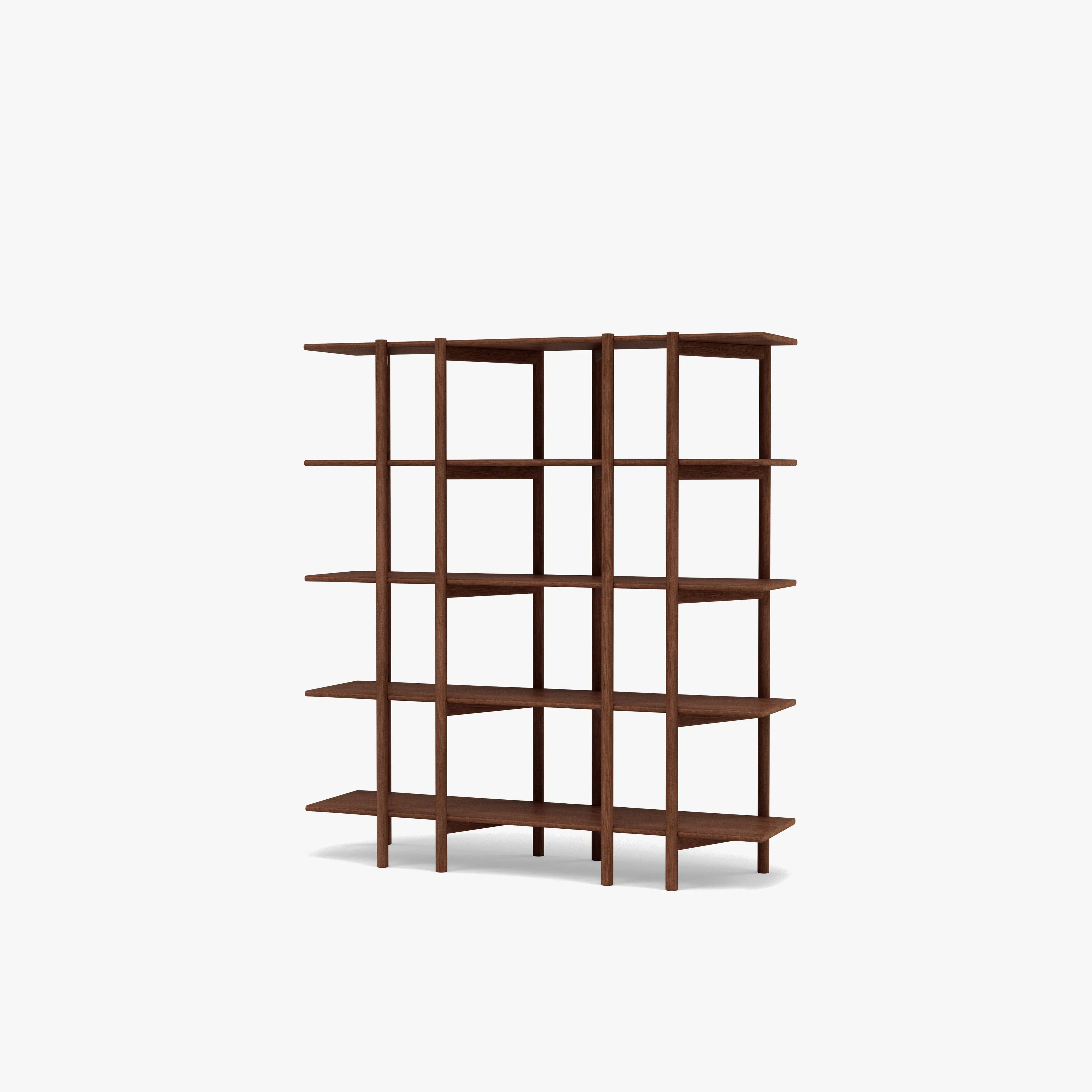 Olivia Modular Shelf Double 57" x 14" x 62" Solid American Walnut
