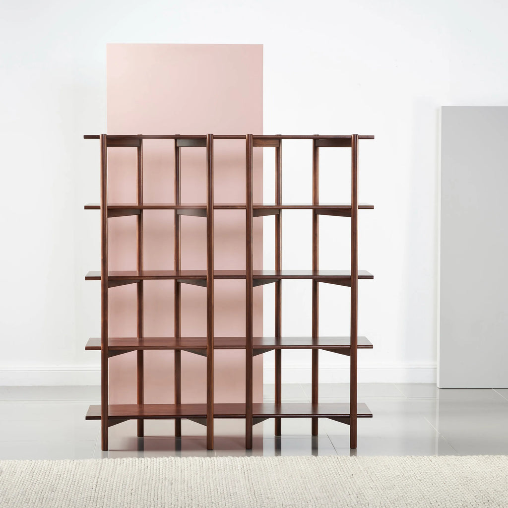 Olivia Modular Shelf Double 57" x 14" x 62" Solid American Walnut