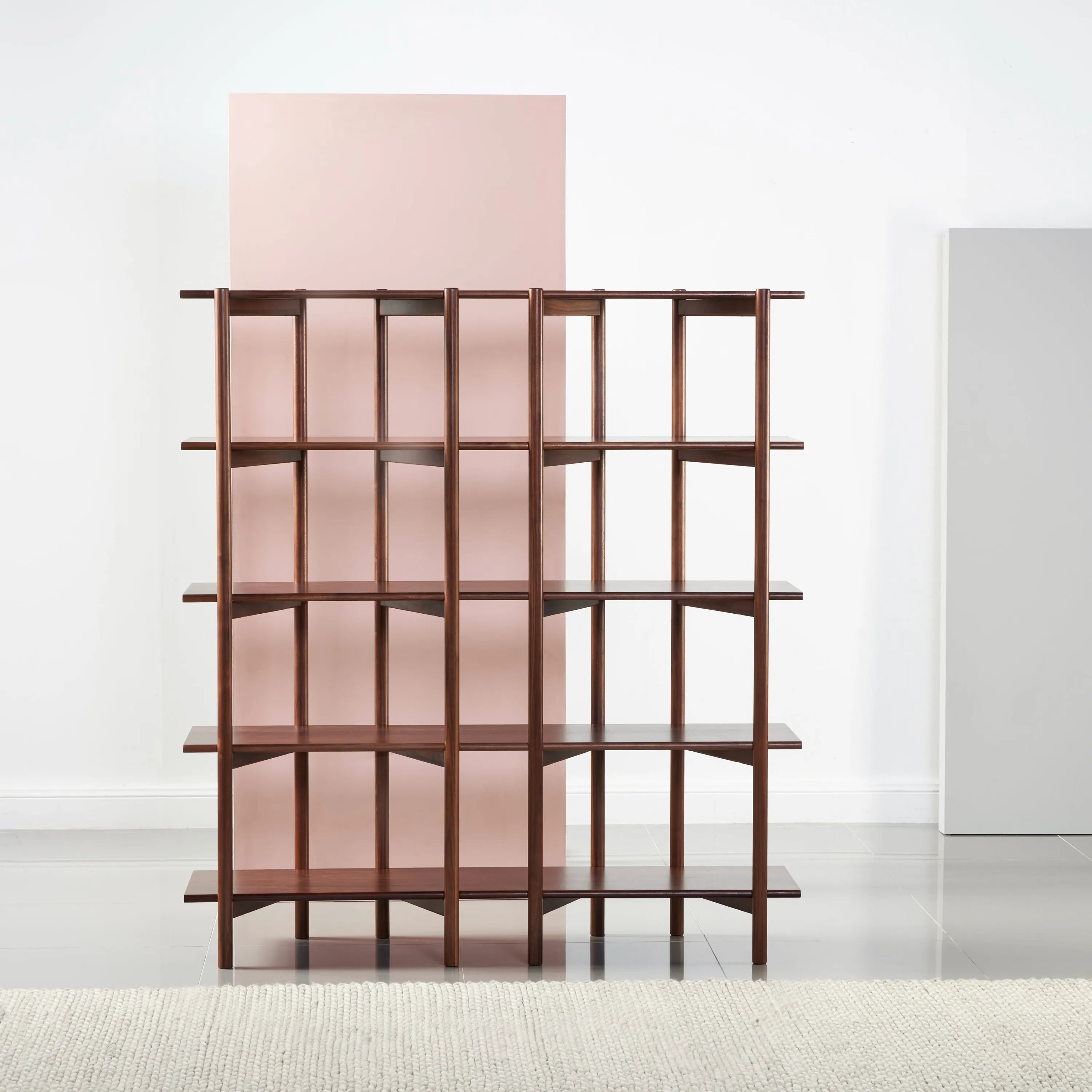 Olivia Modular Shelf Double 57" x 14" x 62" Solid American Walnut