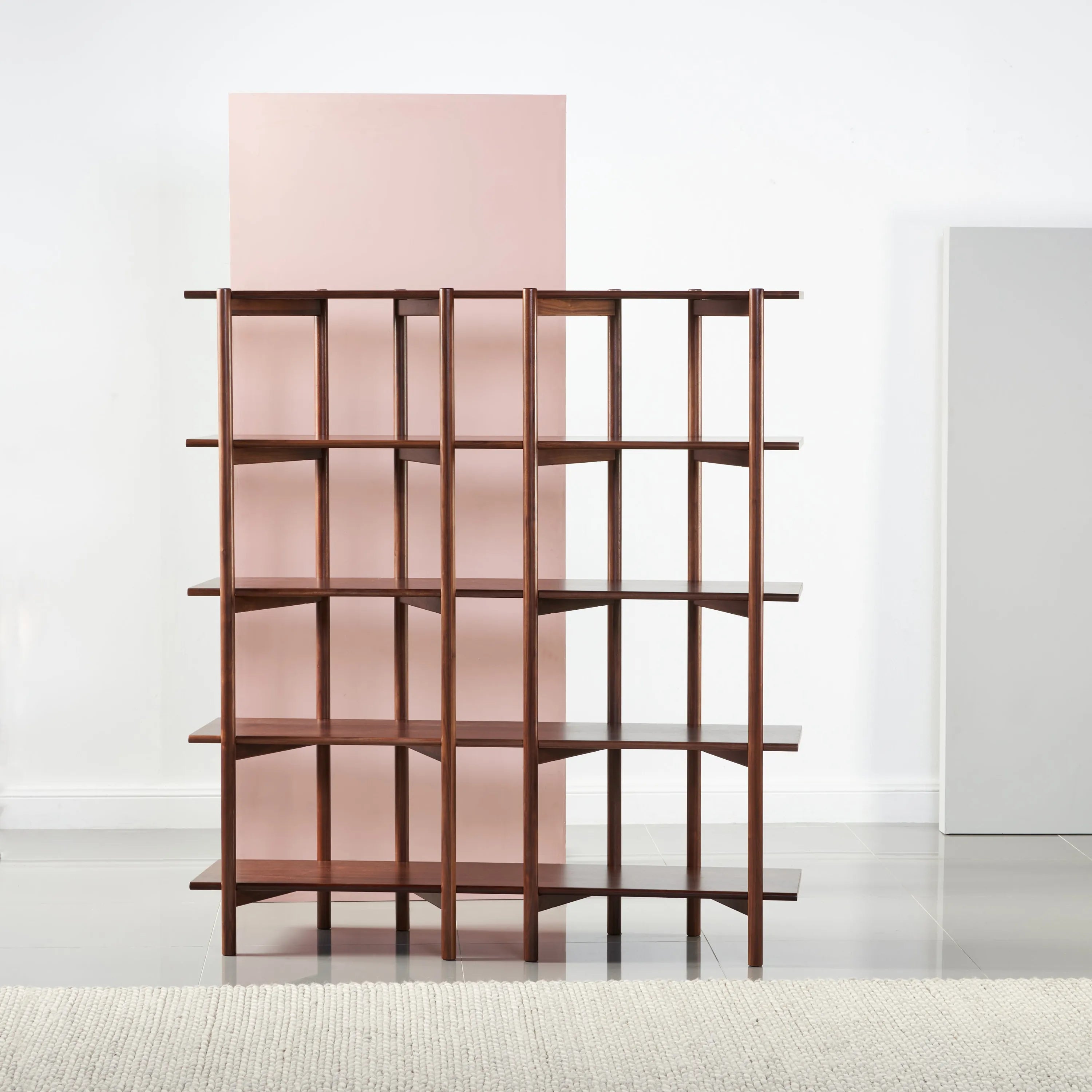 Olivia Modular Shelf Double 57" x 14" x 62" Solid American Walnut