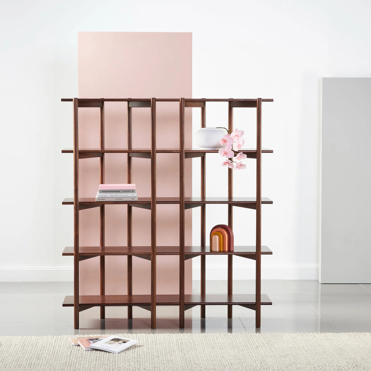 Olivia Modular Shelf Double 57" x 14" x 62" Solid American Walnut