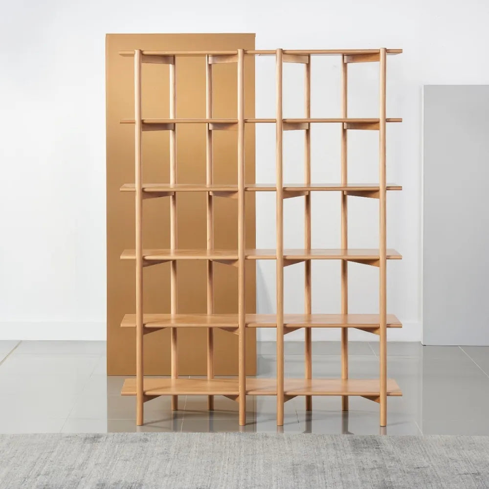 Olivia Modular Shelf Double 57" x 14" x 76" Solid American Oak