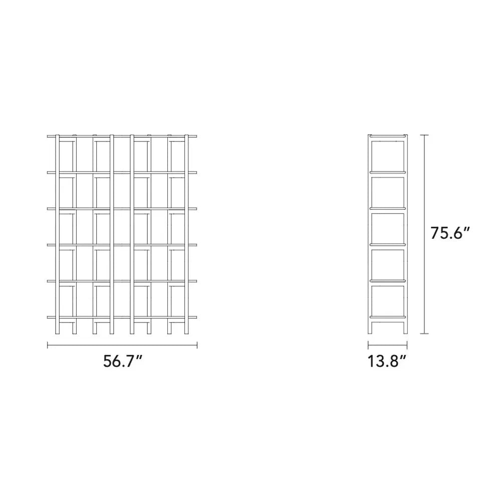 Olivia Modular Shelf Double 57" x 14" x 76" Solid American Oak