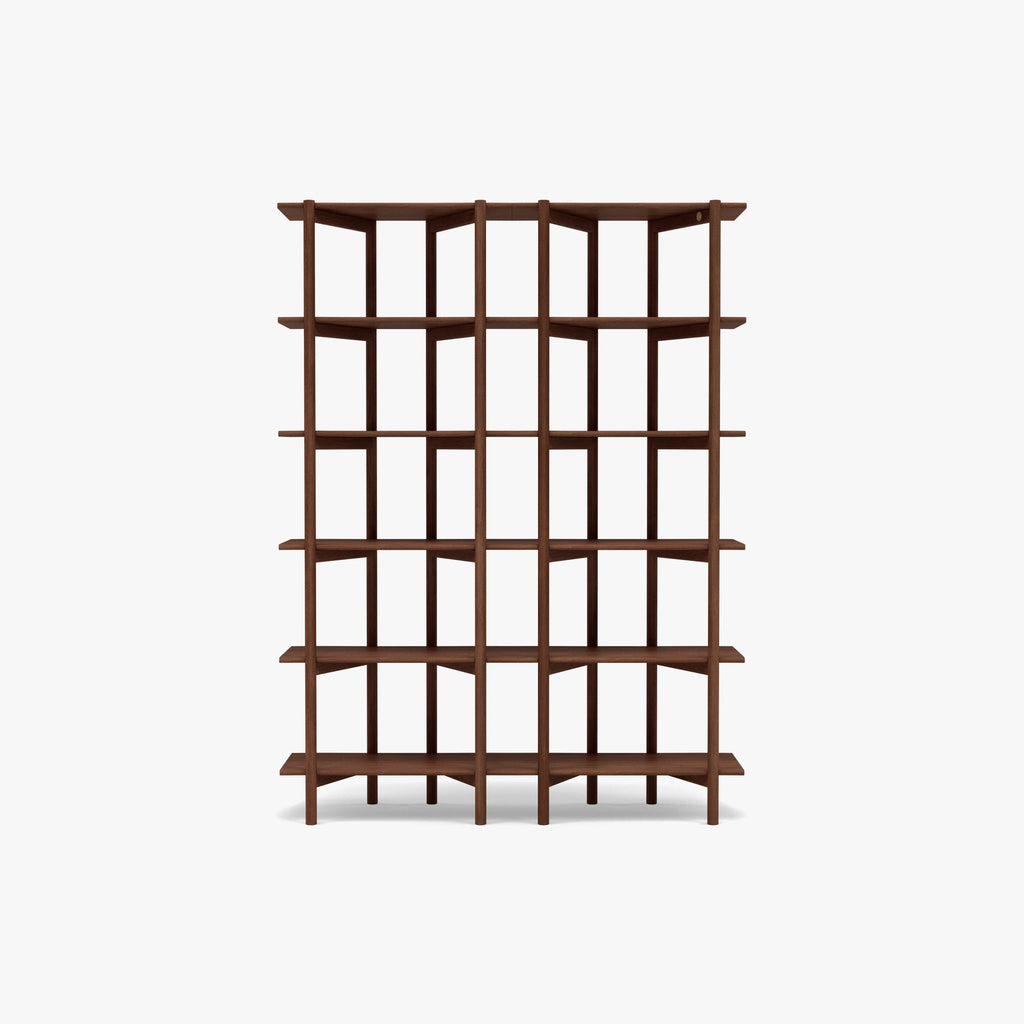 Olivia Modular Shelf Double 57" x 14" x 76" Solid American Walnut