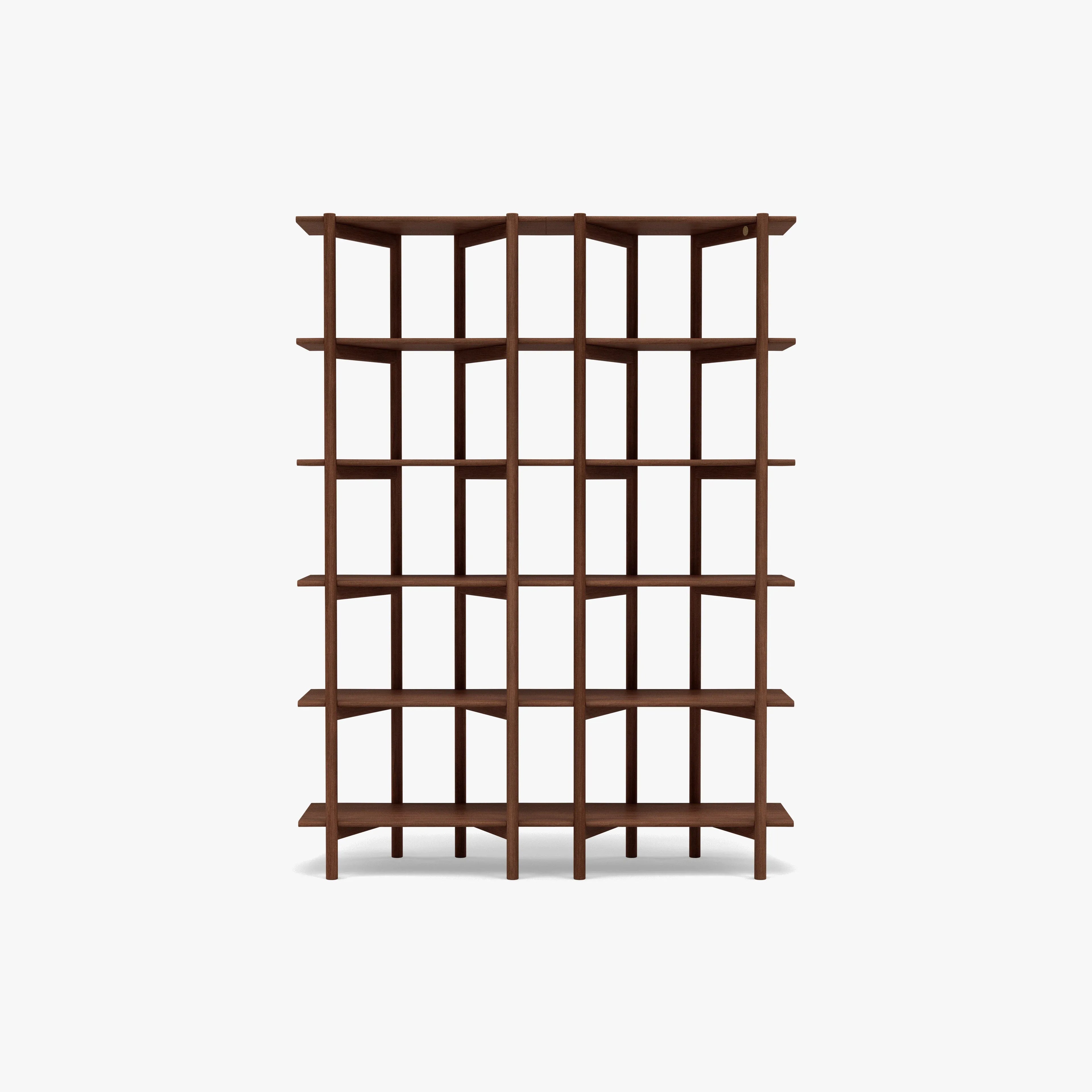 Olivia Modular Shelf Double 57" x 14" x 76" Solid American Walnut