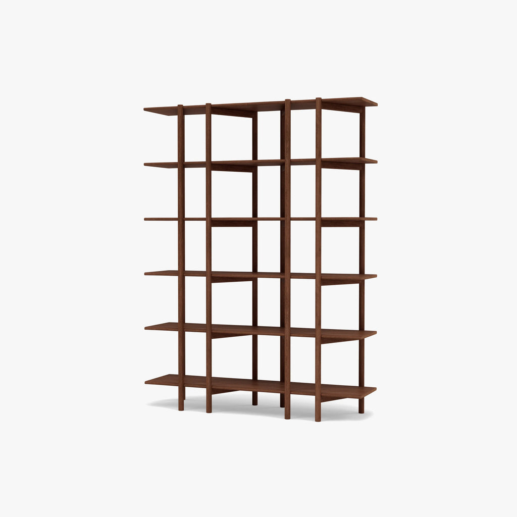 Olivia Modular Shelf Double 57" x 14" x 76" Solid American Walnut