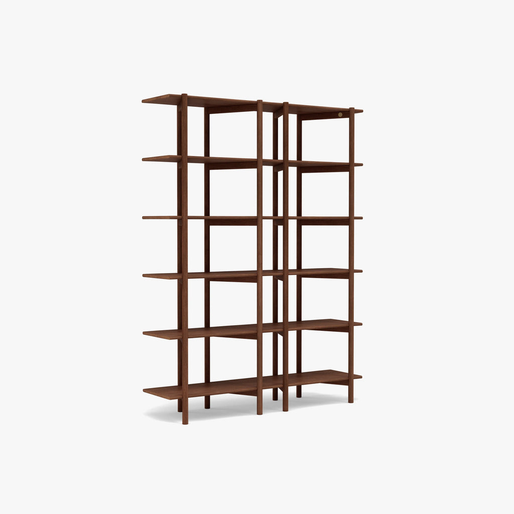 Olivia Modular Shelf Double 57" x 14" x 76" Solid American Walnut