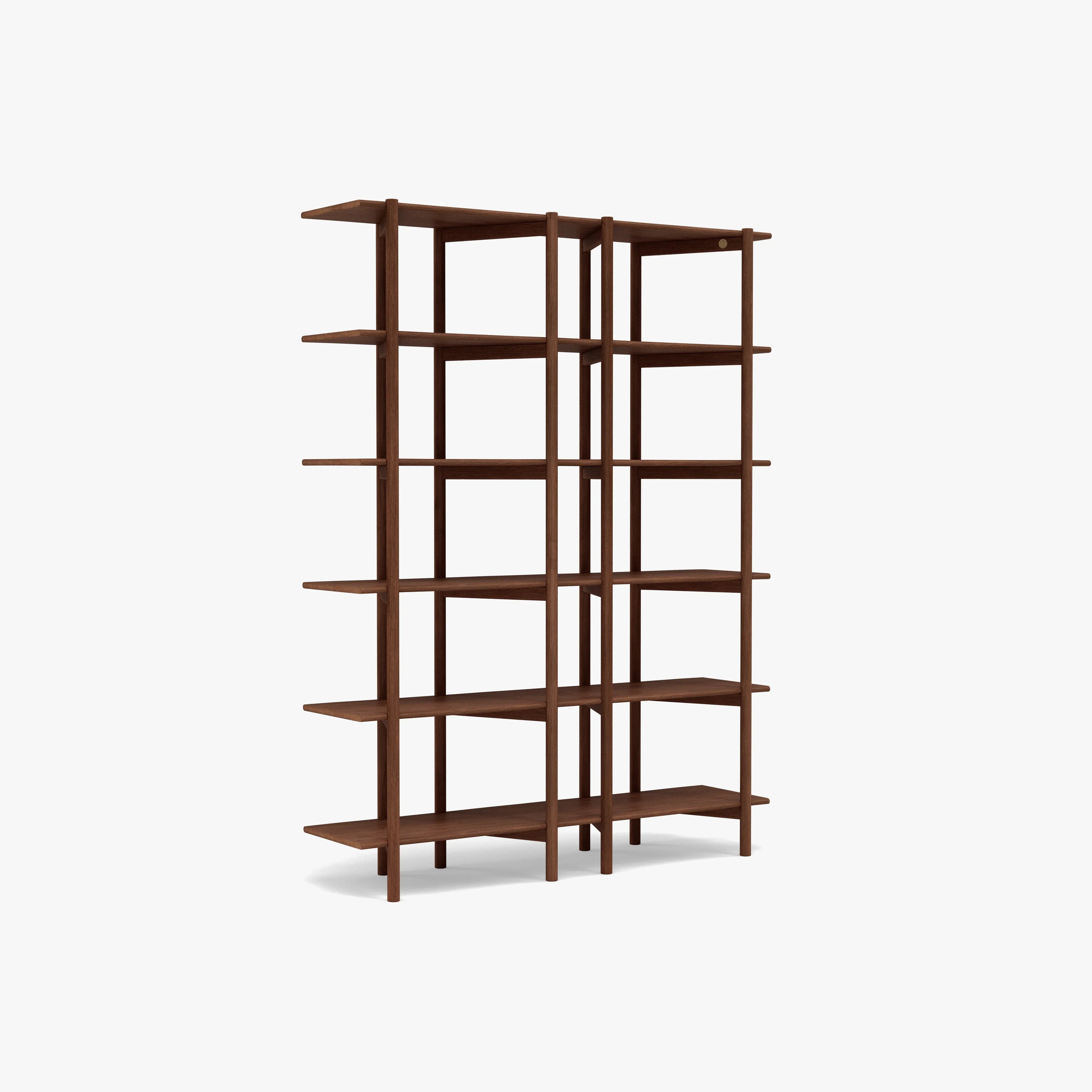 Olivia Modular Shelf Double 57" x 14" x 76" Solid American Walnut