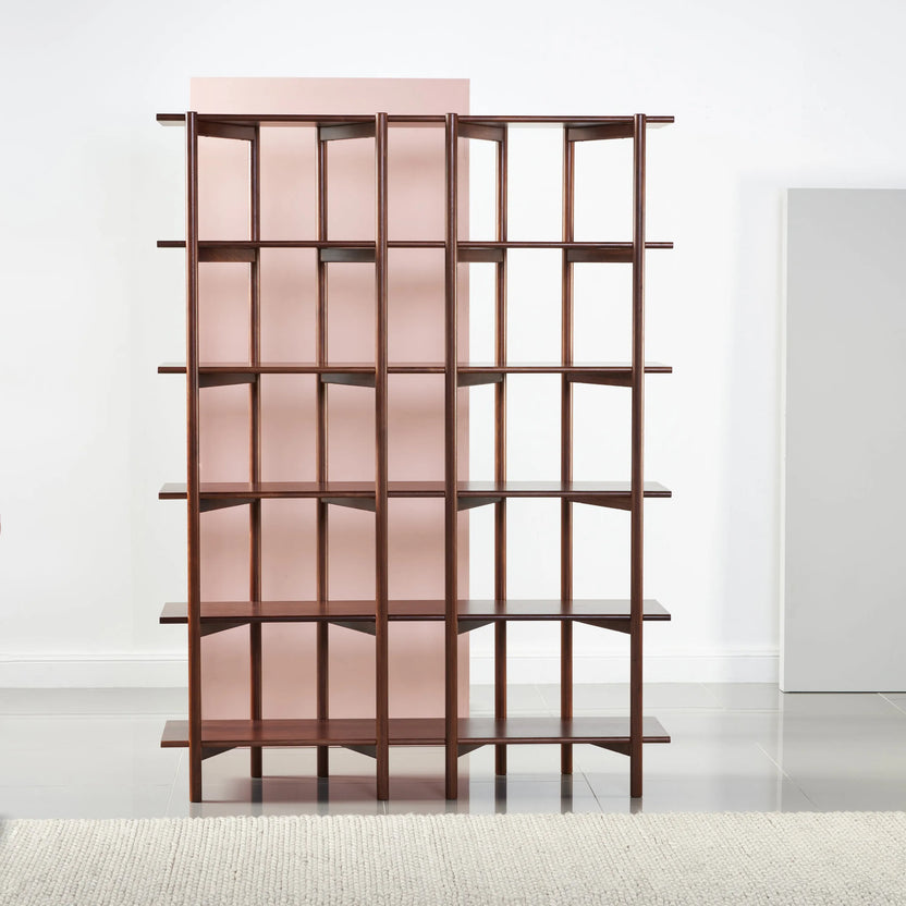 Olivia Modular Shelf Double 57" x 14" x 76" Solid American Walnut