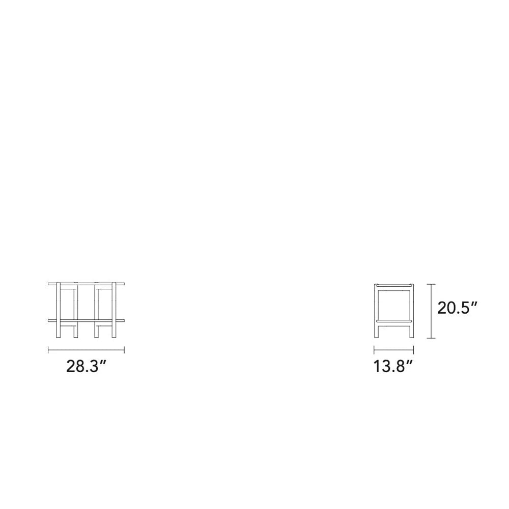 Olivia Modular Shelf Single 28" x 14" x 21" Solid American Walnut