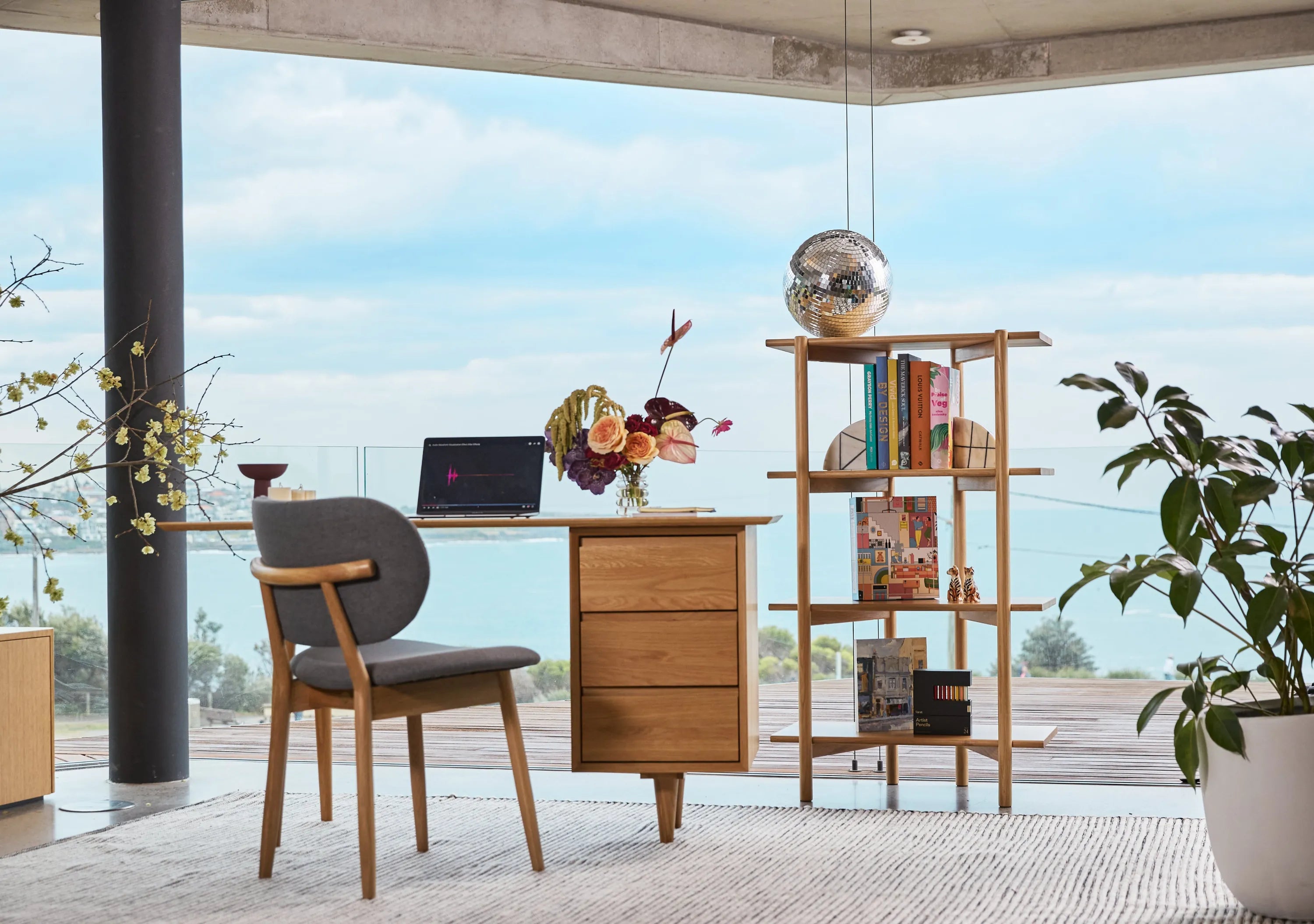 Olivia Modular Shelf Single 28" x 14" x 48" Solid American Oak