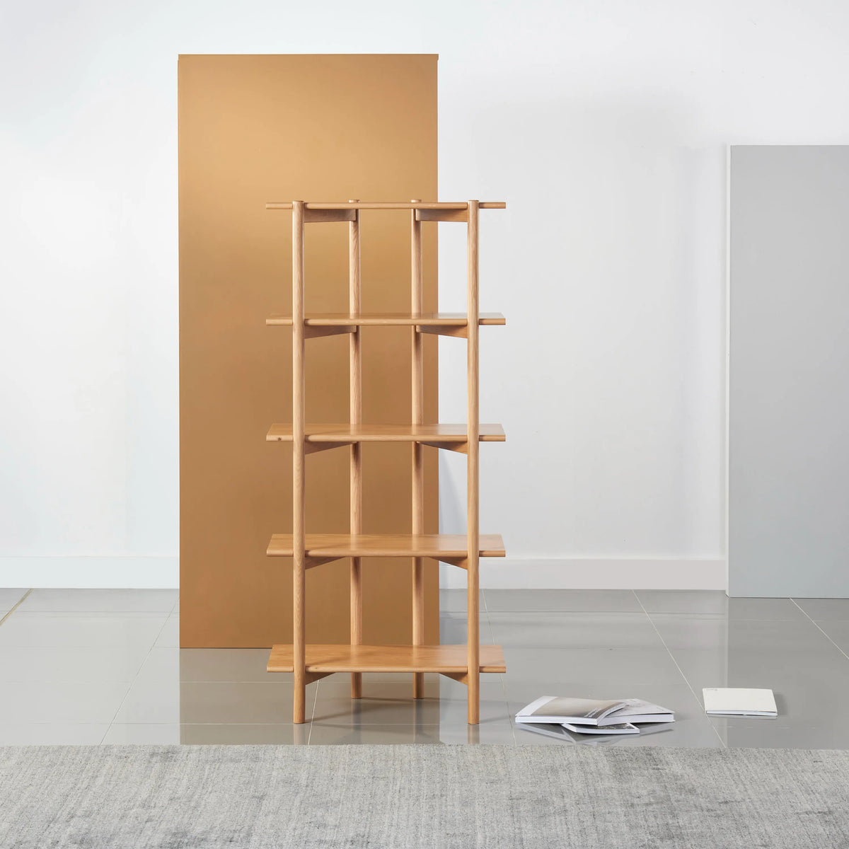 Olivia Modular Shelf Single 28" x 14" x 62" Solid American Oak
