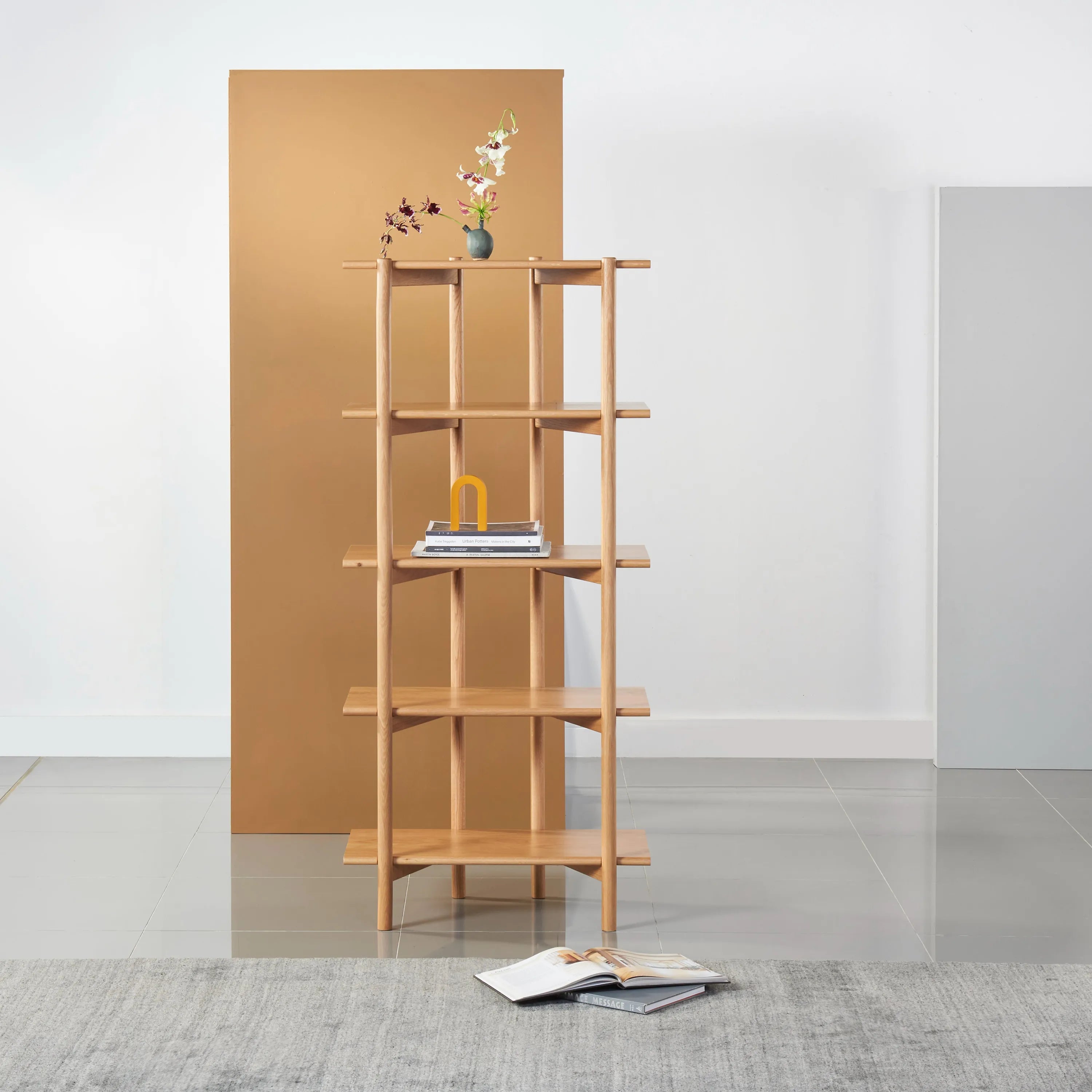 Olivia Modular Shelf Single 28" x 14" x 62" Solid American Oak